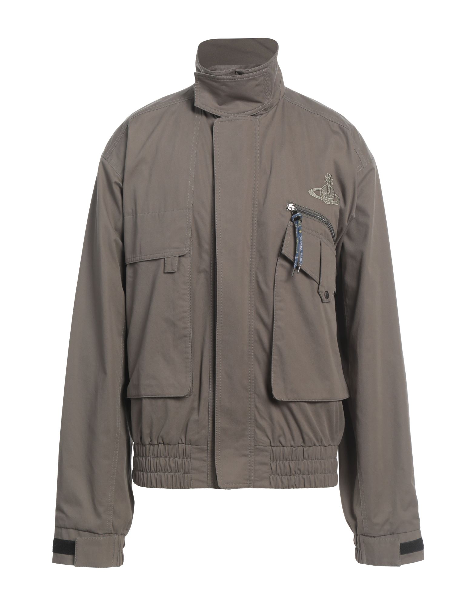 캐주얼 자켓, 우븐, 자수 로고 장식, 솔리드 컬러, 터틀넥, 롱 슬리브, 안감있음, 지퍼 여밈, 벨크로 여밈, 멀티 포켓, 드라이클리닝, 표백 금지, 건조기 사용불가. 이미지