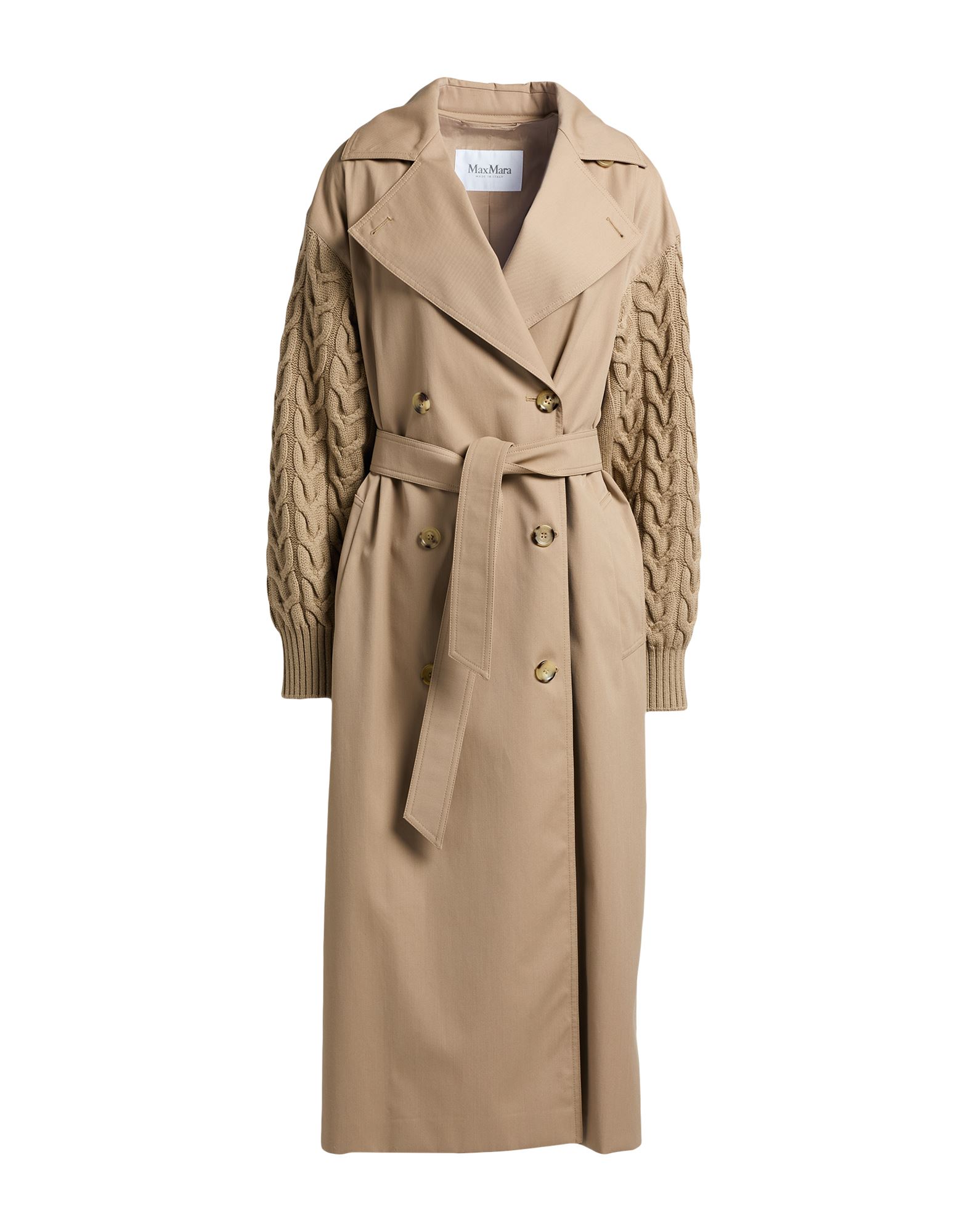 트렌치 코트, 개버딘, 케이블 니트, 라이트웨이트 니트, 솔리드 컬러, 탭, 벨트, 라펠, 더블브레스티드, 롱 슬리브, 안감있음, 버튼 여밈, 멀티 포켓, 드라이클리닝, 표백 금지, 건조기 사용불가, 편안함과 우아함이 결합된 격식을 갖춘 세련된 포멀 오피스 룩, 이 브랜드는 사이즈가 크게 나옵니다. 이미지