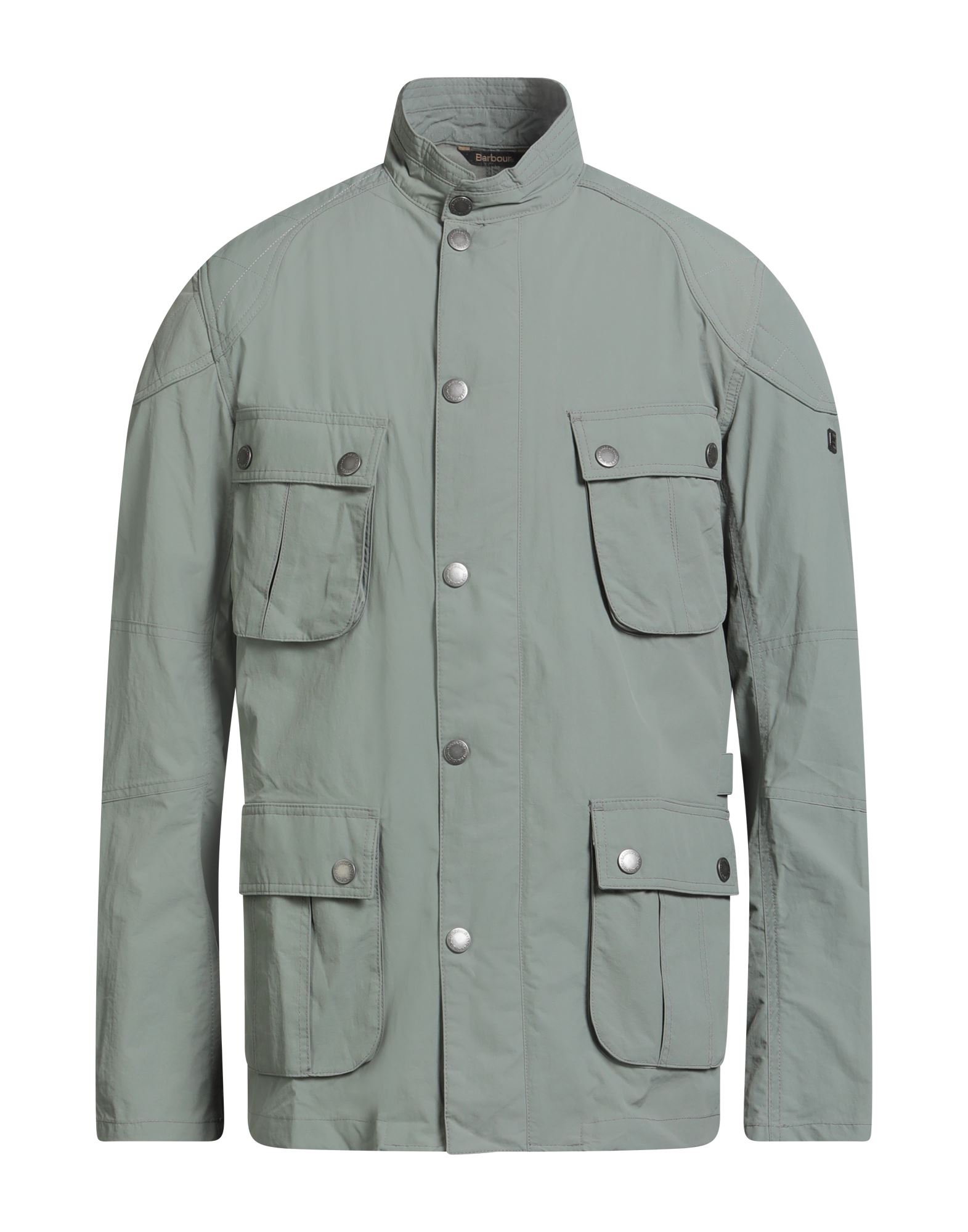 평직, 브랜드 로고, 솔리드 컬러, 싱글브레스티드, 라운드 네크라인, 롱 슬리브, κλείσιμο με φερμουάρ, 멀티 포켓, 안감없음. 이미지