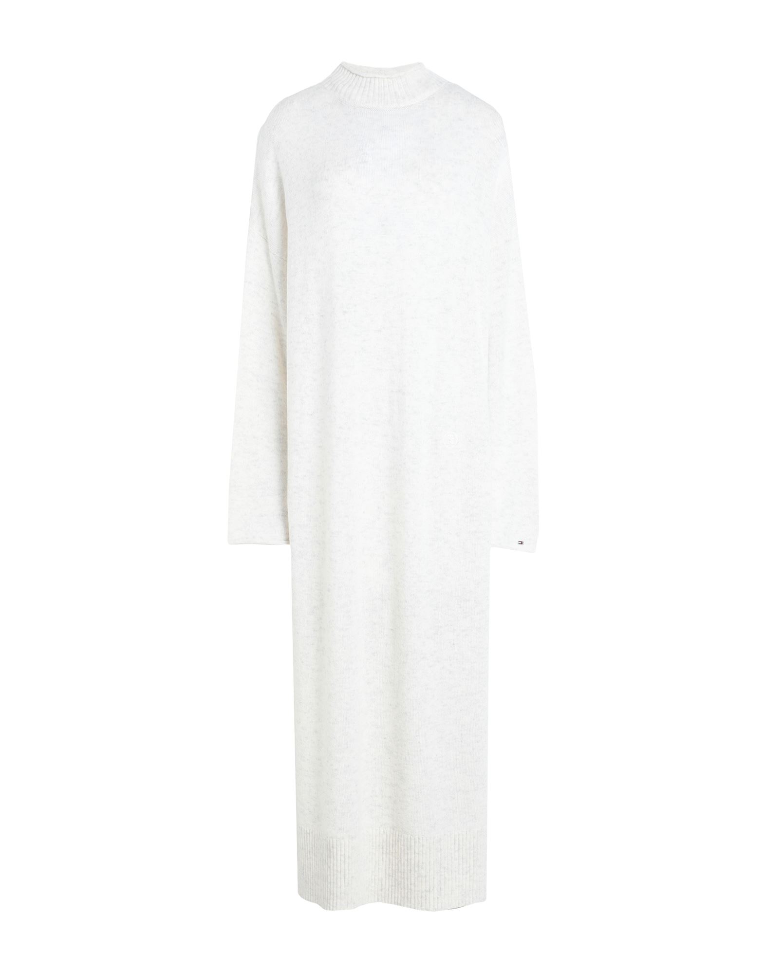 니트 소재, 리브(rib) 조직, 멜란지 효과, 라이트웨이트 니트, 브랜드 로고, 투톤 패턴, 터틀넥, 롱 슬리브, 안감없음, 포켓 없음, 사이드 슬릿 헴라인, 원피스 & 드레스. 이미지