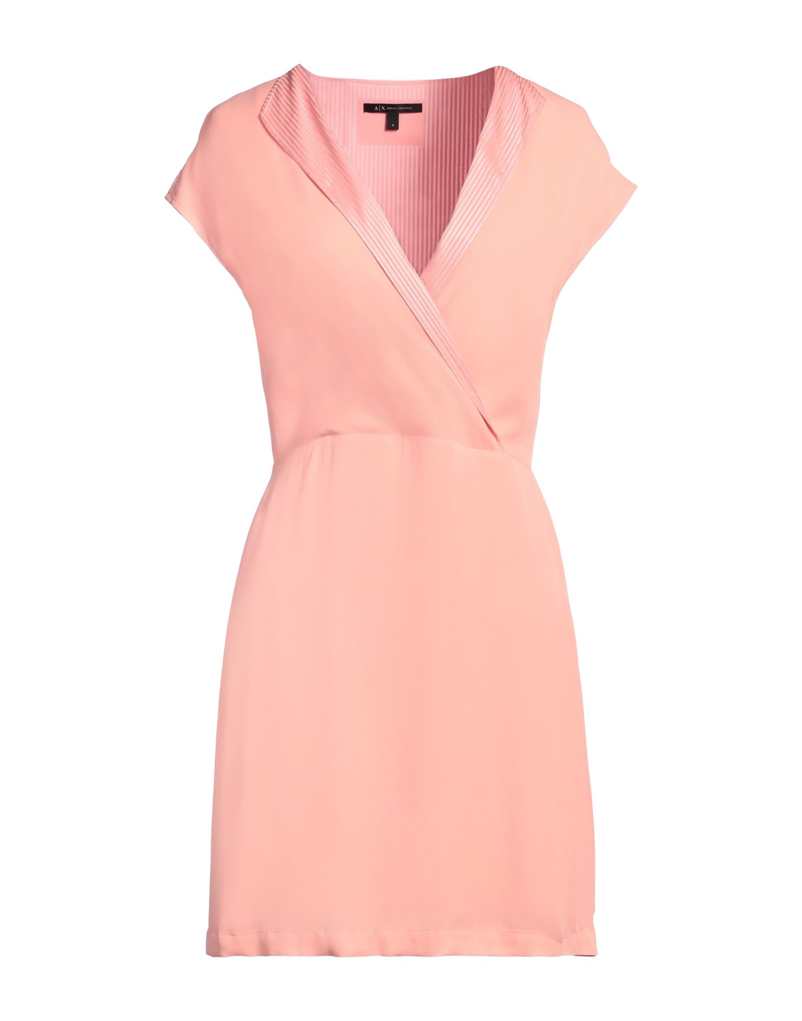 플레어 드레스, 크레이프, 솔리드 컬러, 장식 부착 없음, v 네크라인, 쇼트 슬리브, 안감있음, 지퍼 여밈, 포켓 없음, 세탁기로 세탁, 건조기 사용불가. 이미지