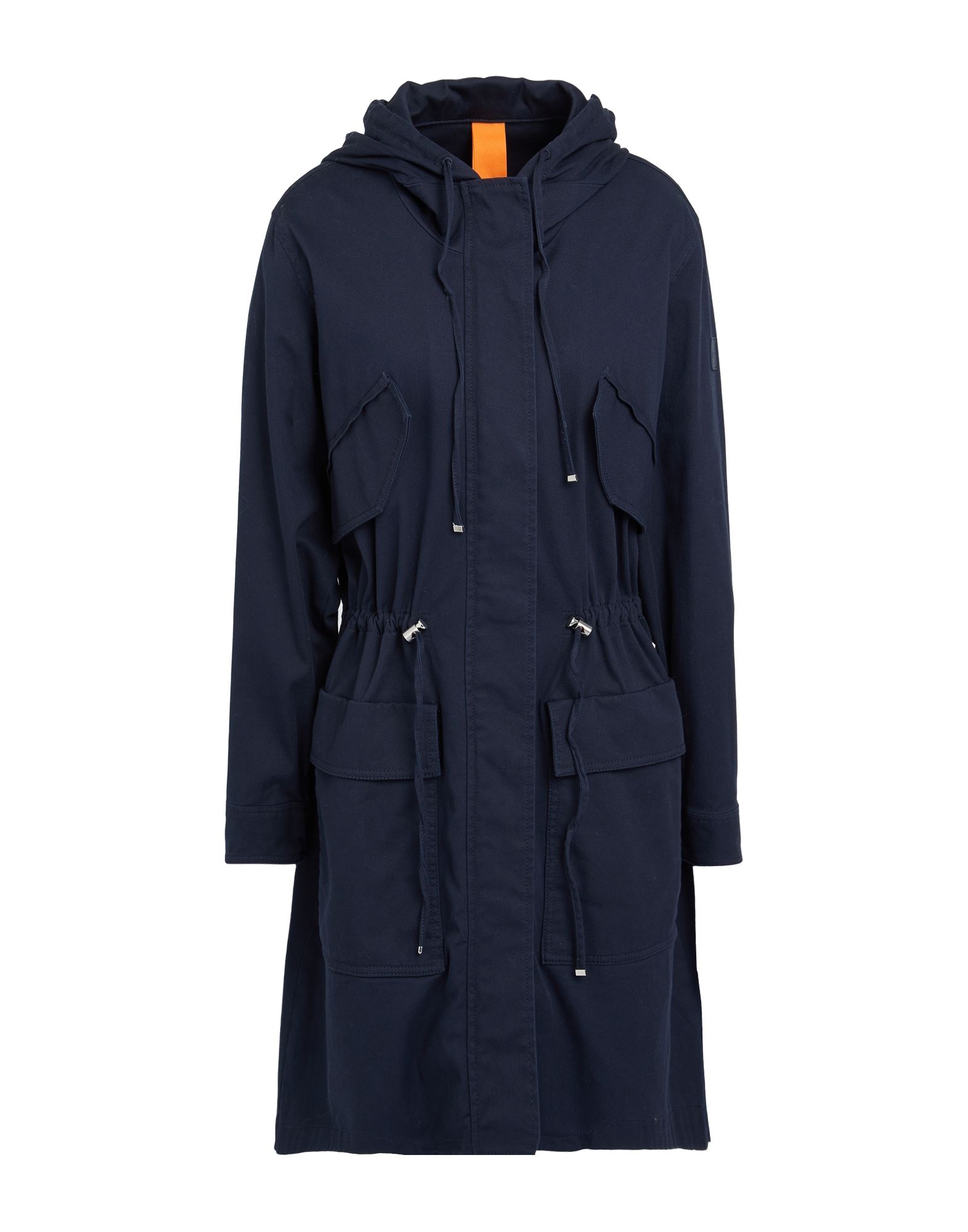 파카, 개버딘, 솔리드 컬러, 브랜드 로고, 후드, 싱글브레스티드, 롱 슬리브, 안감없음, 스냅버튼 여밈, 지퍼 여밈, 멀티 포켓, 스트레치, 드라이클리닝, 표백 금지, 건조기 사용불가. 이미지