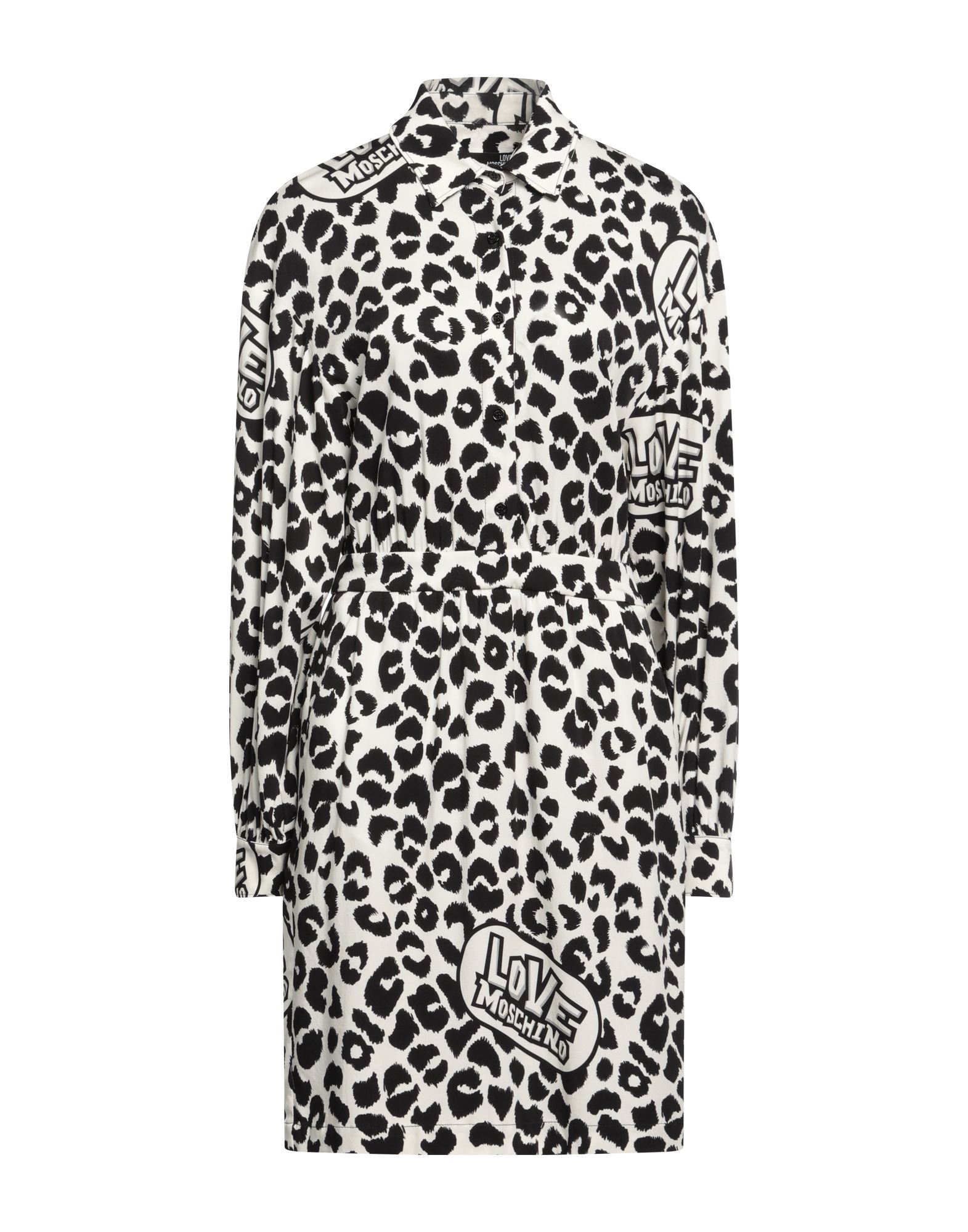 셔츠 드레스, 우븐, 레오파드 패턴, 카무플라주 패턴, 디테쳐블 디테일, 클래식 칼라, 롱 슬리브, 안감없음, 버튼 여밈, 멀티 포켓, 스트레치, 세탁기 세탁 또는 드라이클리닝, 표백 금지, 건조기 사용불가. 이미지
