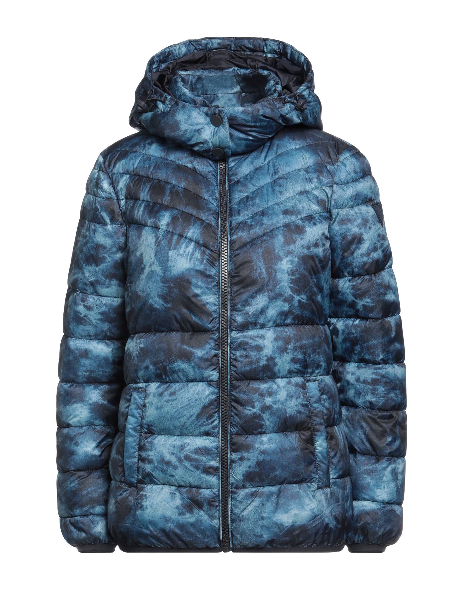 테크니컬 패브릭, 브랜드 로고, 콘트라스트 디테일, 멀티컬러 패턴, 후드, 싱글브레스티드, 롱 슬리브, 내부 패딩, 지퍼 클로저, 멀티 포켓, 싱글브레스티드 자켓. 이미지