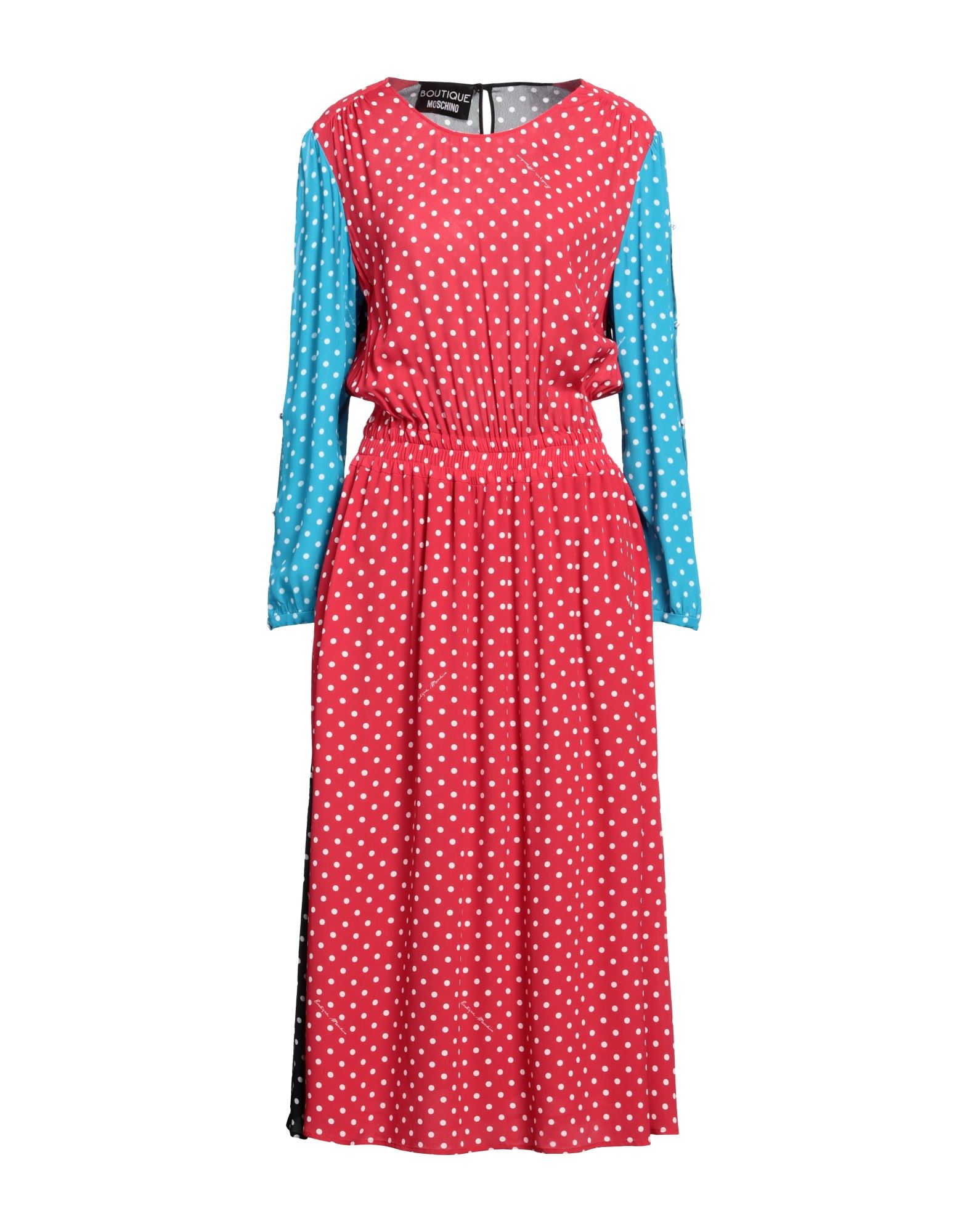 크레이프, 장식 부착 없음, 폴카도트, 크루넥, 롱 슬리브, 버튼 커프스, 안감있음, 1 버튼, 멀티 포켓, 동물성 비섬유 자재 함유, 드라이클리닝, 표백 금지, 건조기 사용불가, 풀 스커트 원피스. 이미지