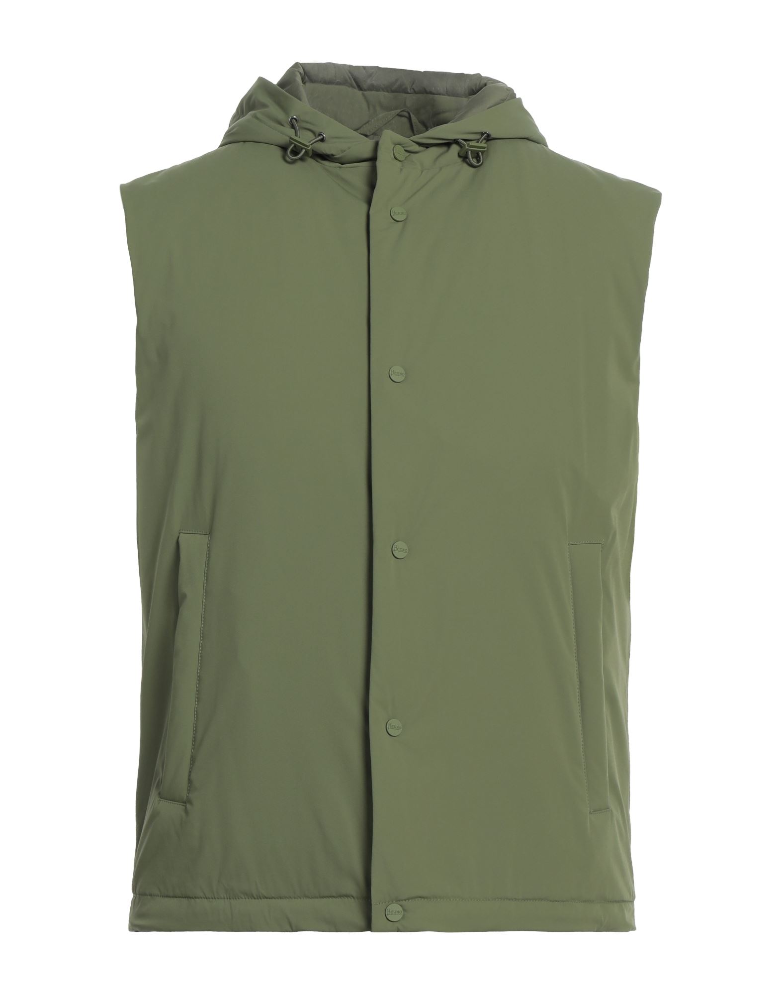 테크니컬 패브릭, 브랜드 로고, 솔리드 컬러, 후드, 싱글브레스티드, 슬리브리스, 내부 패딩, 스냅버튼, 엘라스틱 웨이스트, 멀티 포켓, 스트레치, 기타 아우터웨어. 이미지