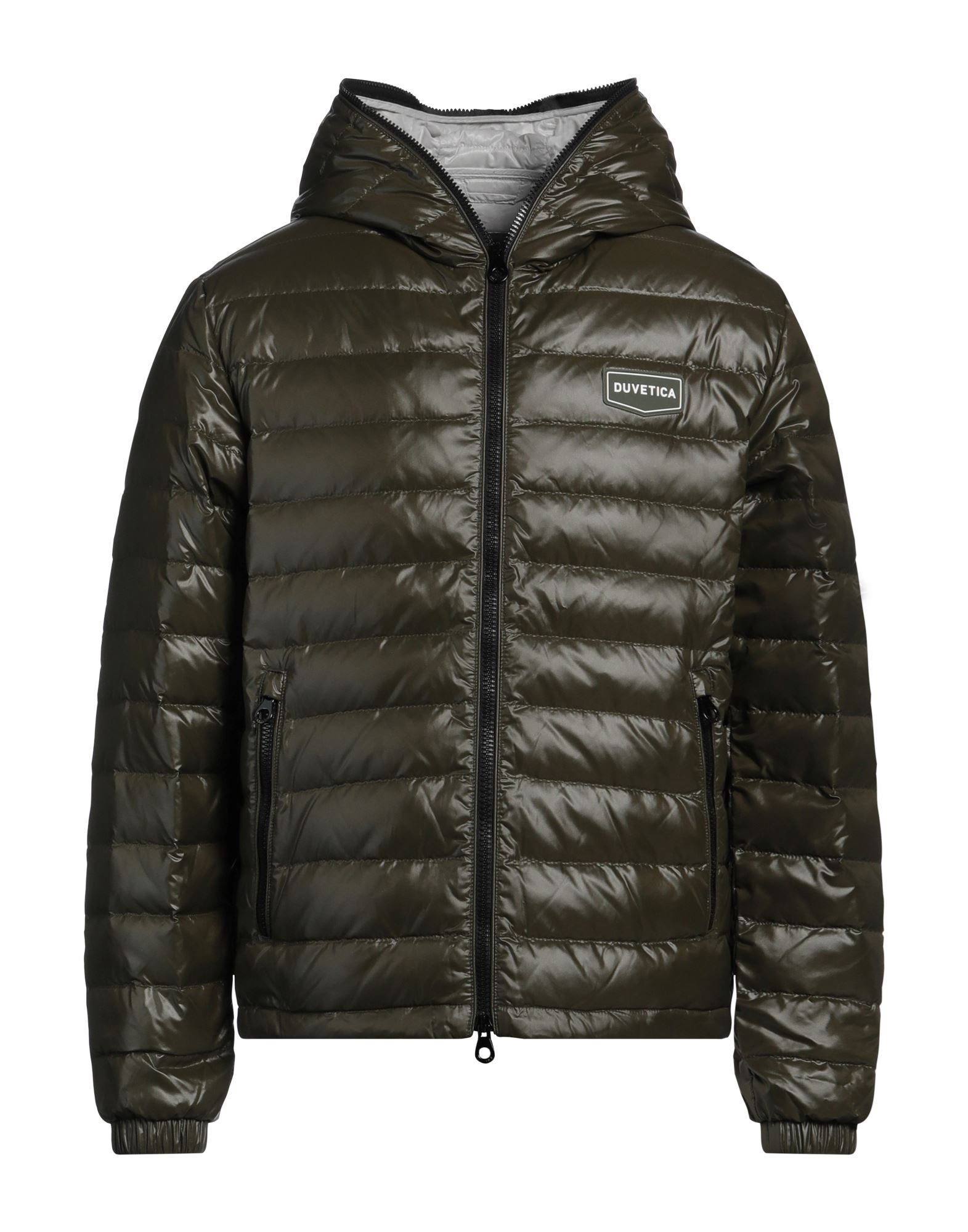 테크니컬 패브릭, 브랜드 로고, 장식 디테일 솔리드 컬러, 후드, 싱글브레스티드, 롱 슬리브, 구스 다운 내장, 지퍼 클로저, 멀티 포켓, 동물성 비섬유 자재 함유, 싱글브레스티드 자켓. 이미지