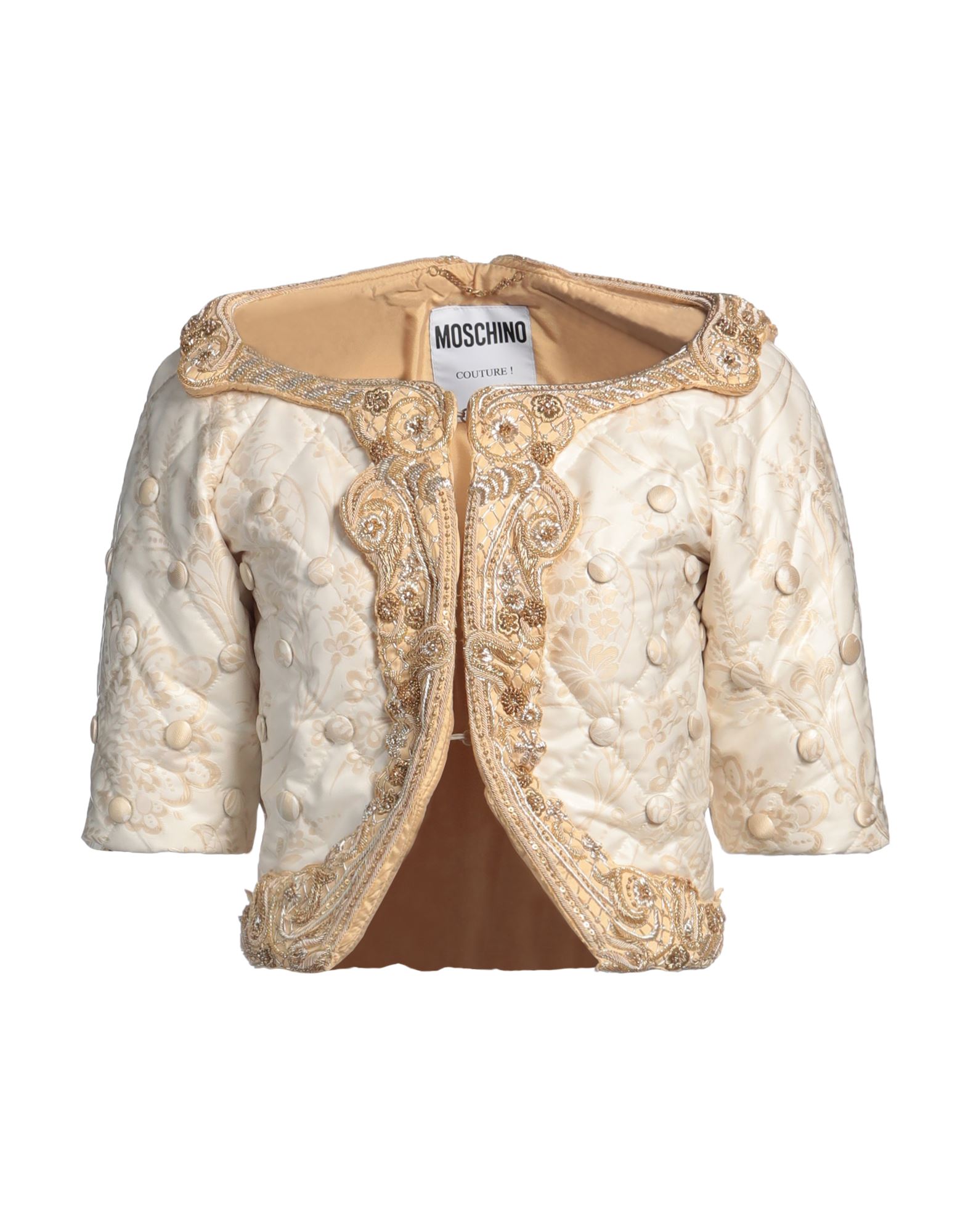 자켓, 플라스틱, 플로럴 모티브, 장식 효과, 크루넥, 3/4길이 슬리브, 합성 충전재, 후크 여밈, 세탁기로 세탁, 표백 금지, 건조기 사용불가. 이미지