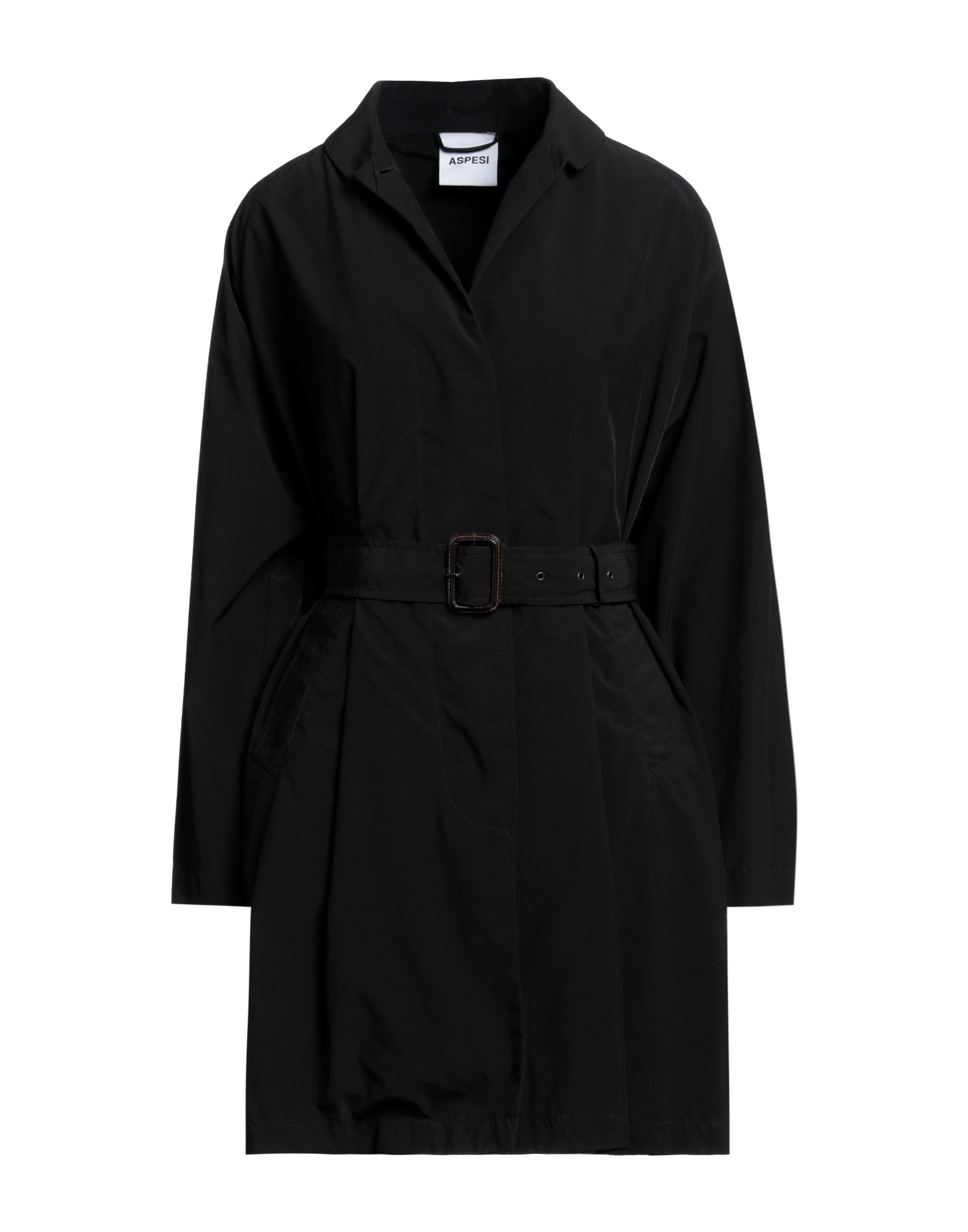 테크니컬 패브릭, 벨트, 솔리드 컬러, 라운드 칼라, 싱글브레스티드, 롱 슬리브, 안감없음, 1 버튼, 히든 버튼, 멀티 포켓, 싱글브레스티드 자켓. 이미지