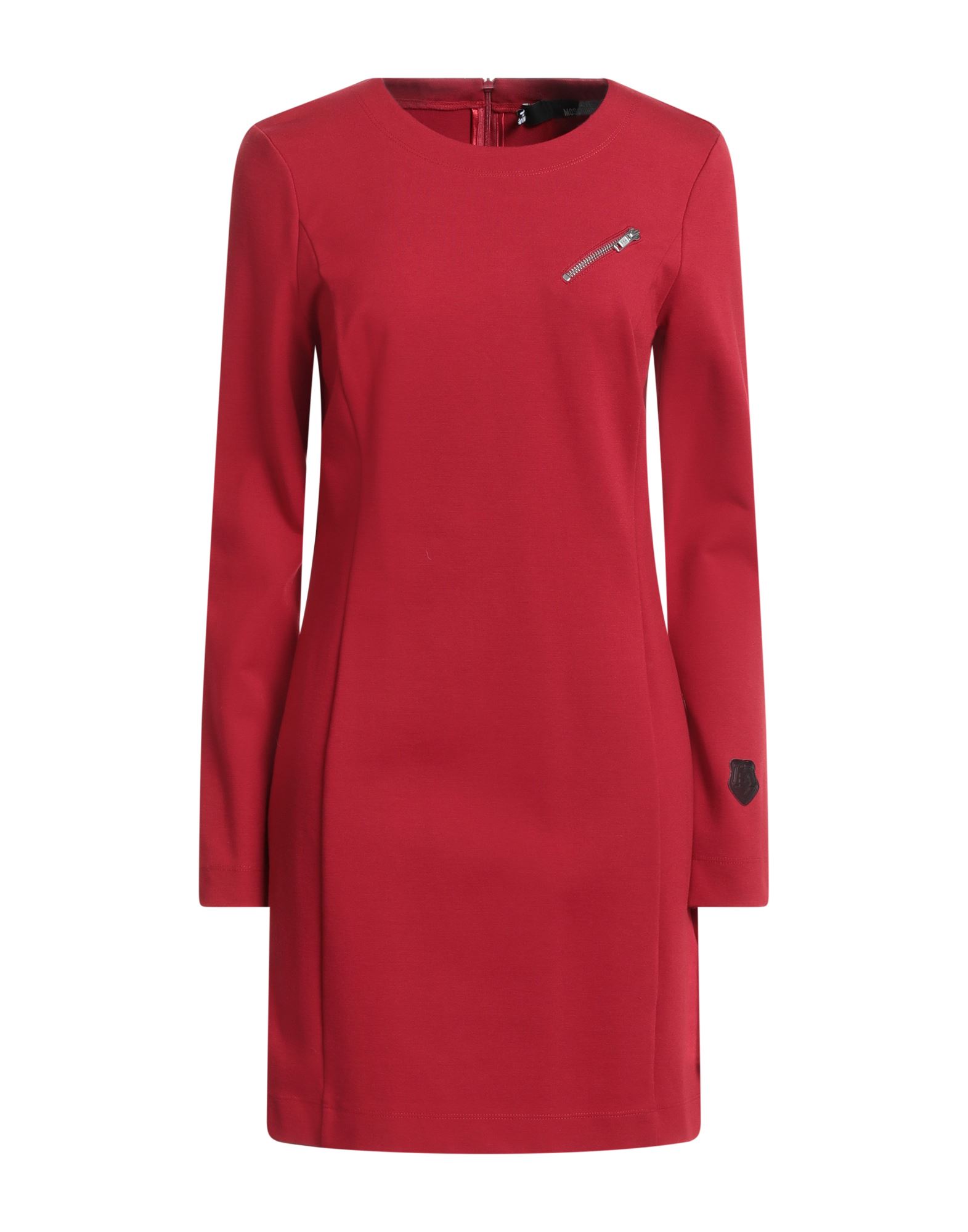 플레어 드레스, 저지, 스트레치 패브릭, 솔리드 컬러, 브랜드 로고, 크루넥, 롱 슬리브, 안감없음, 지퍼 여밈, 장식 포켓, 드라이클리닝, 표백 금지, 건조기 사용불가. 이미지