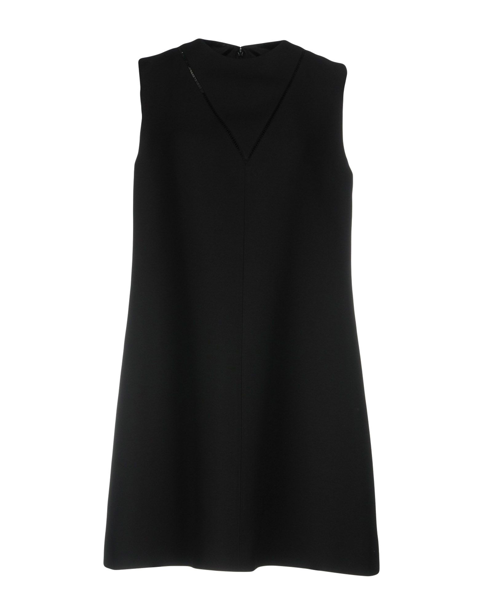 크레이프, 장식 부착 없음, 솔리드 컬러, 라운드 네크라인, 슬리브리스, 포켓 없음, 안감있음, 뒤여밈, 지퍼 , 트라페즈 라인. 이미지