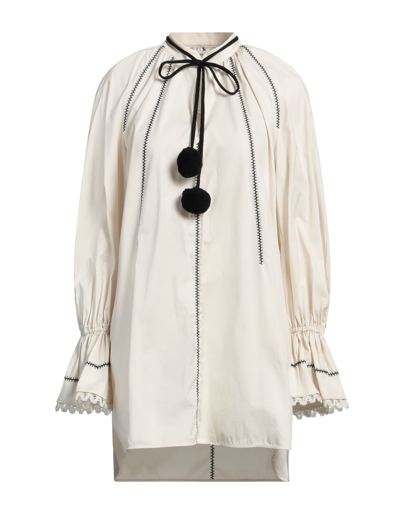 플레어 드레스, 트윌, 장식 디테일 솔리드 컬러, 자수 장식, 벨트, 레이스 트리밍, 스탠드 칼라, 롱 슬리브, 안감없음, 1 버튼, 멀티 포켓, 스트레치, 드라이클리닝, 표백 금지, 건조기 사용불가. 이미지