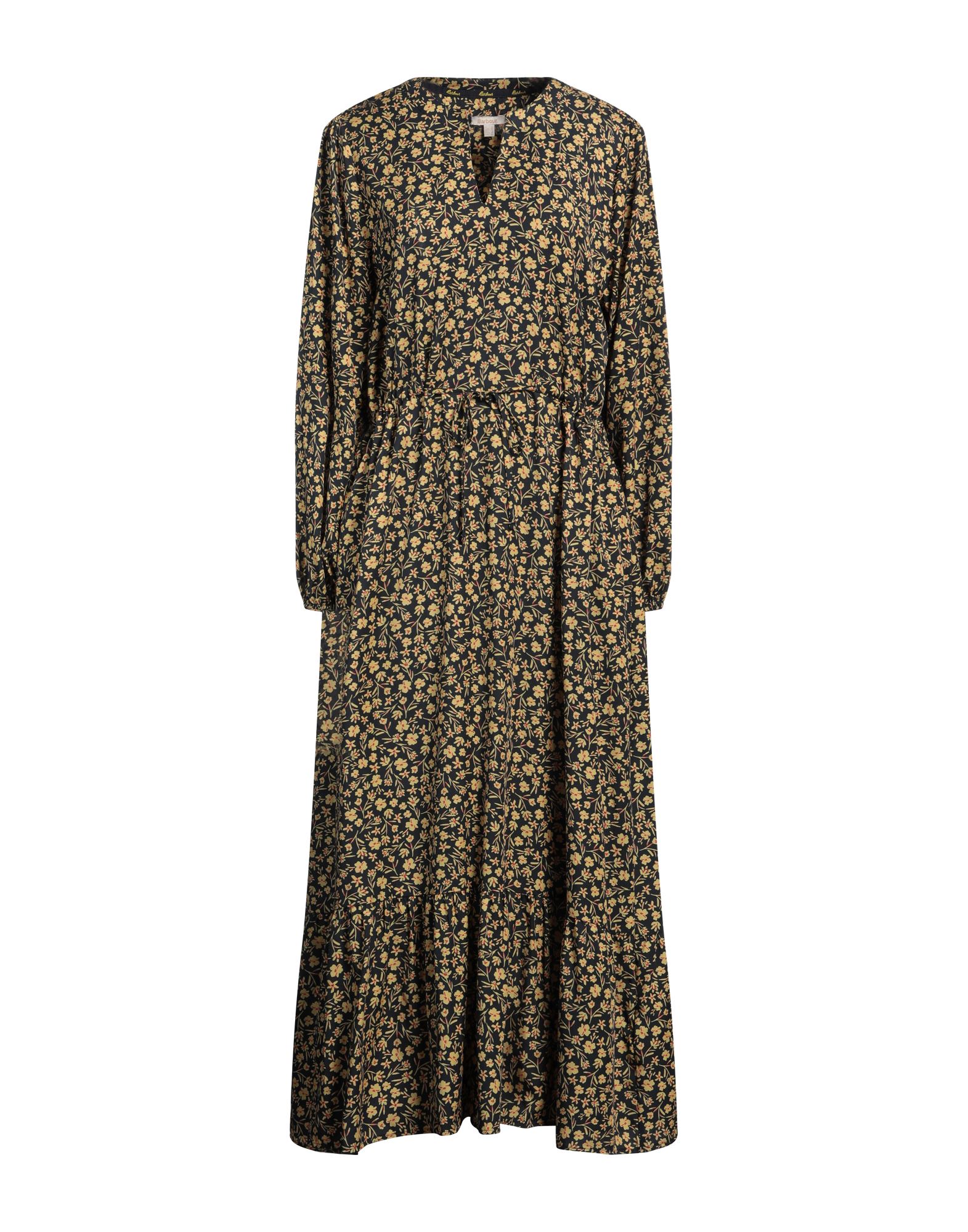 플레어 드레스, 트윌, 플로럴 모티브, 장식 부착 없음, v 네크라인, 롱 슬리브, 안감없음, 멀티 포켓, 세탁기 세탁 또는 드라이클리닝, 표백 금지, 건조기 사용불가. 이미지