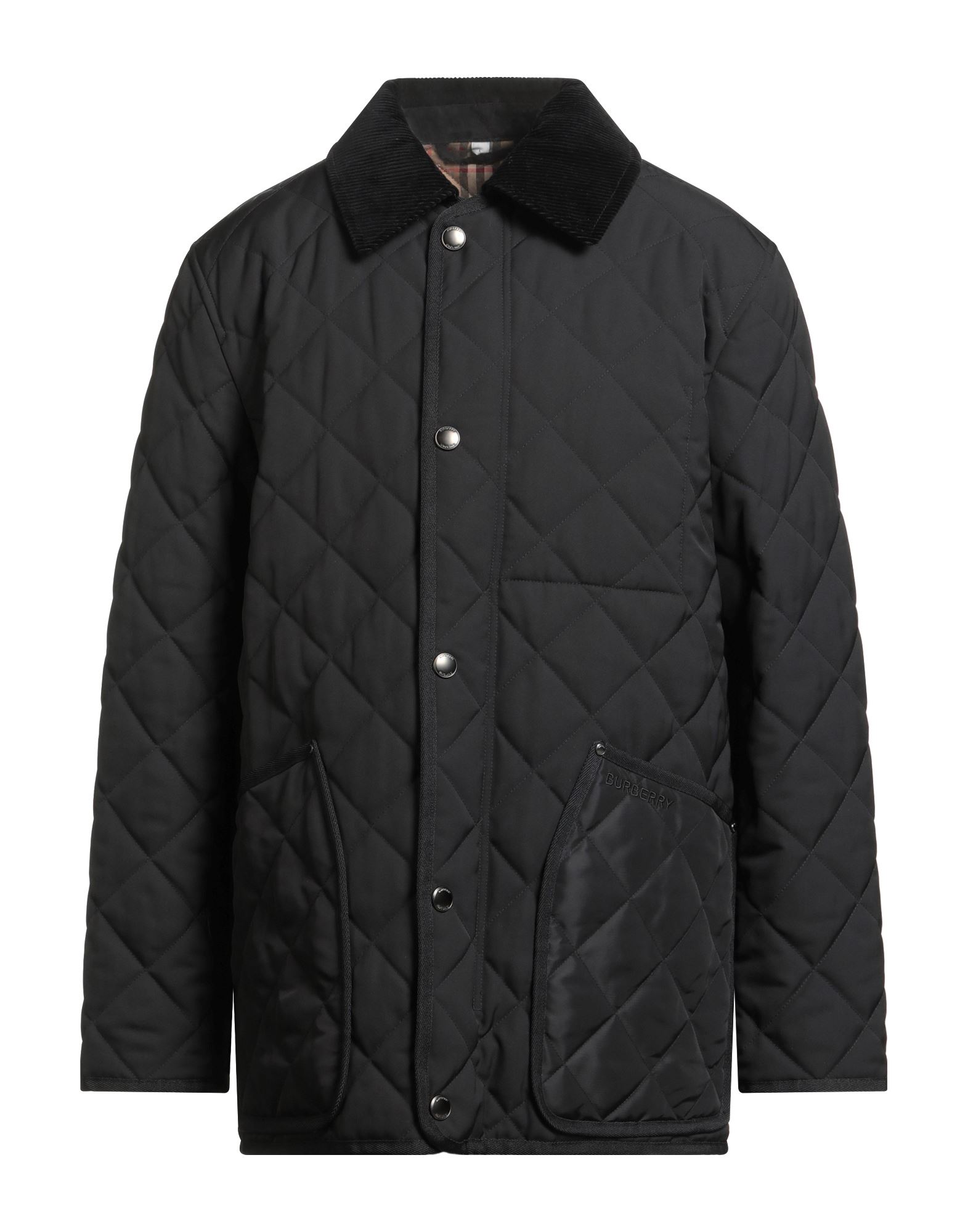 퀼팅 자켓, 트윌, 코듀로이 트리밍, 자수 로고 장식, 가죽 인서트, 솔리드 컬러, 클래식 칼라, 롱 슬리브, 합성 충전재, 라이트 패딩, 스냅버튼 여밈, 지퍼 여밈, 패치 포켓, 내부 포켓, 동물성 비섬유 자재 함유, 드라이클리닝, 표백 금지, 건조기 사용불가. 이미지