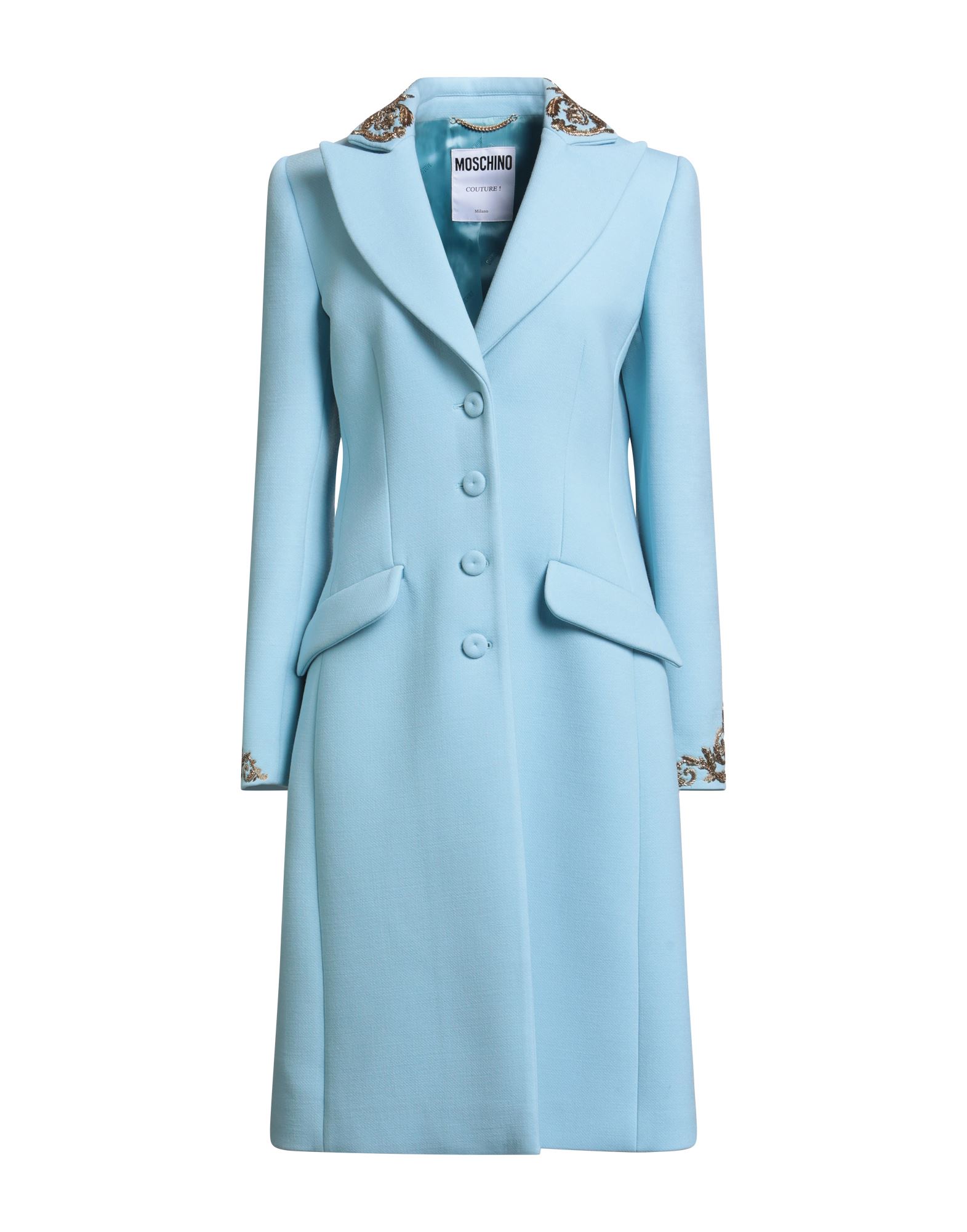 싱글 브레스티드 코트, 펠트, 메탈릭 효과, 비즈, 자수 장식, 장식 디테일 솔리드 컬러, 라펠, 롱 슬리브, 안감있음, 버튼 여밈, 멀티 포켓, 드라이클리닝, 표백 금지, 건조기 사용불가, 편안함과 우아함이 결합된 격식을 갖춘 세련된 포멀 오피스 룩. 이미지