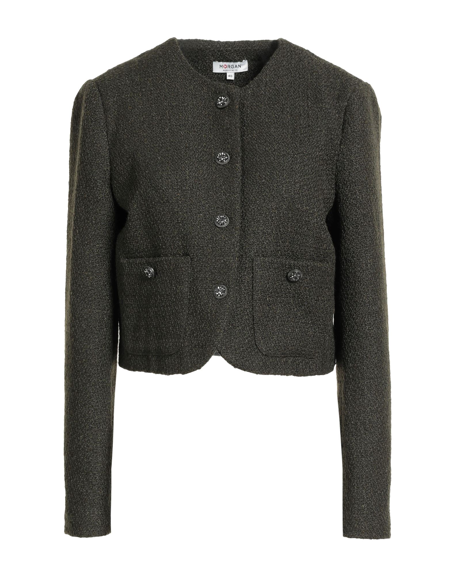 자켓, 트위드, 솔리드 컬러, 장식 부착 없음, 크루넥, 싱글브레스티드, 롱 슬리브, 안감있음, 버튼 여밈, 멀티 포켓, 세탁기로 세탁, 표백 금지, 건조기 사용불가, 흠잡을 데 없는 프로페셔널한 오피스 룩을 연출해줄 우아하고 세련된 아이템. 이미지