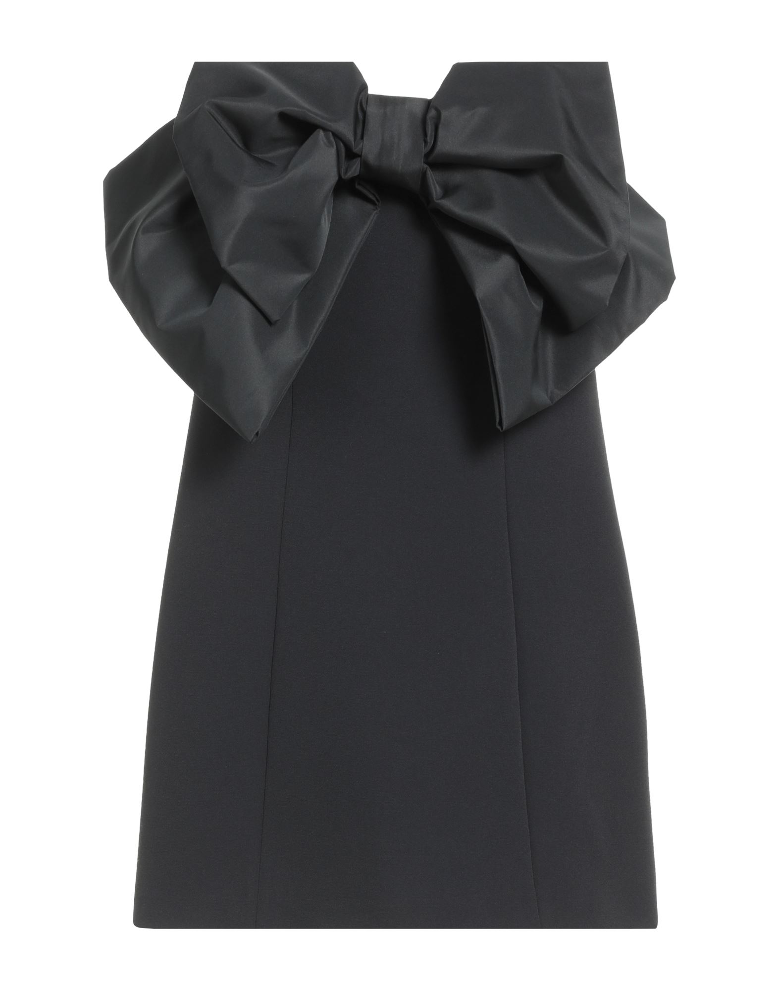 플레어 드레스, 크레이프, 타프타, 스트레치 패브릭, 장식 디테일 솔리드 컬러, 보우 디테일, 오프숄더, 슬리브리스, 부분적으로 안감 처리한 내부, 지퍼 여밈, 후크 여밈, 드라이클리닝, 표백 금지, 건조기 사용불가. 이미지