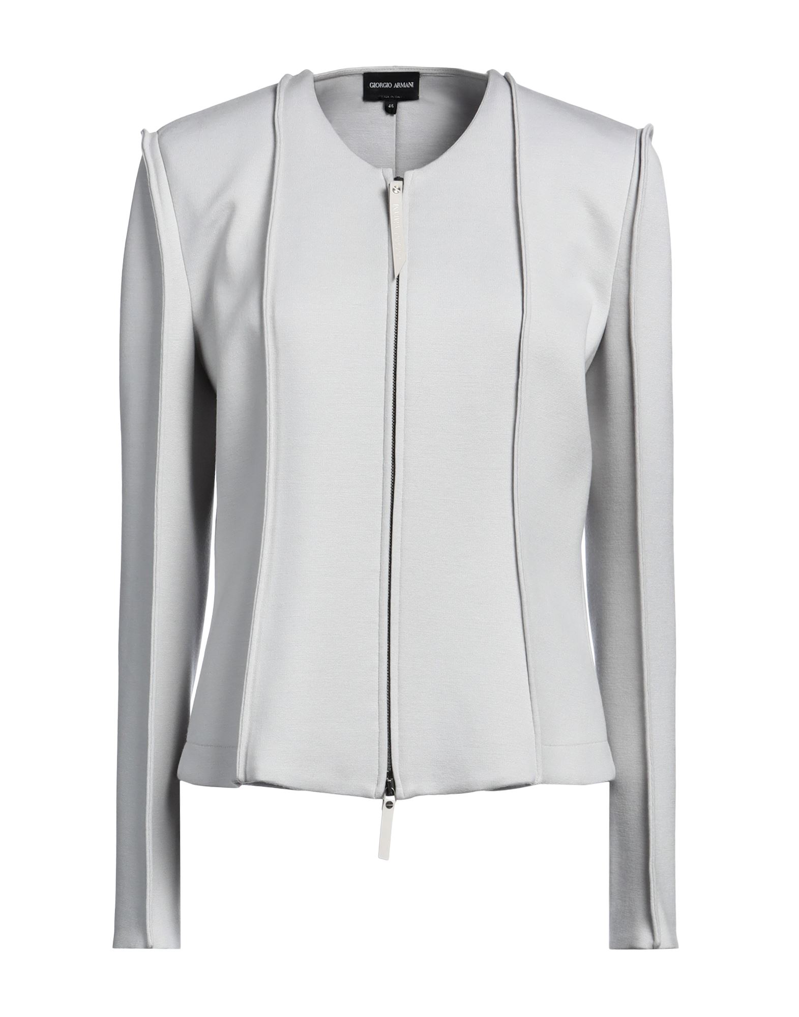 저지, 장식 부착 없음, 솔리드 컬러, 크루넥, 싱글브레스티드, 롱 슬리브, 어깨 패드, 안감없음, 지퍼 여밈, 포켓 없음, 스트레치, 드라이클리닝, 표백 금지, 건조기 사용불가, 자켓, 이 브랜드는 사이즈가 크게 나옵니다. 이미지