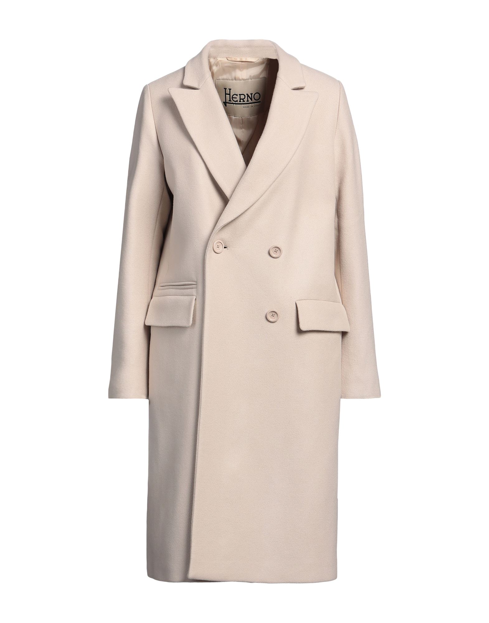 더블 브레스티드 코트, 펠트, 솔리드 컬러, 장식 부착 없음, 라펠, 롱 슬리브, 안감있음, 버튼 여밈, 멀티 포켓, 백 슬릿, 드라이클리닝, 표백 금지, 건조기 사용불가. 이미지