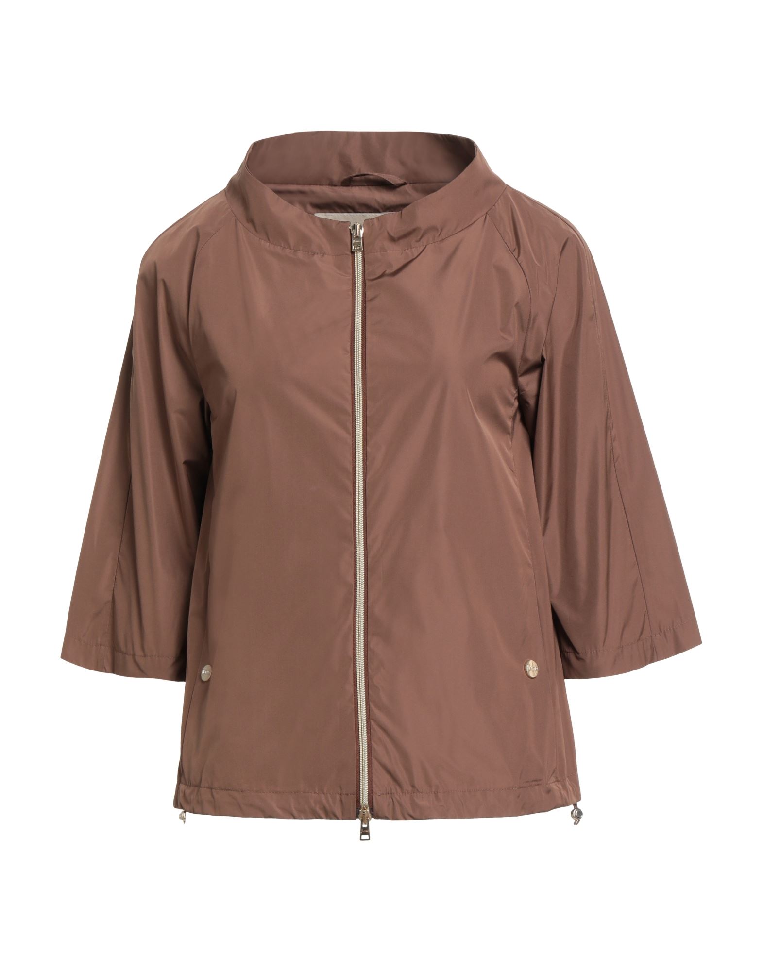 윈드브레이커, 테크니컬 패브릭, 브랜드 로고, 솔리드 컬러, 크루넥, 3/4길이 슬리브, 안감없음, 지퍼 여밈, 슬릿 포켓, 드라이클리닝, 건조기 사용불가. 이미지