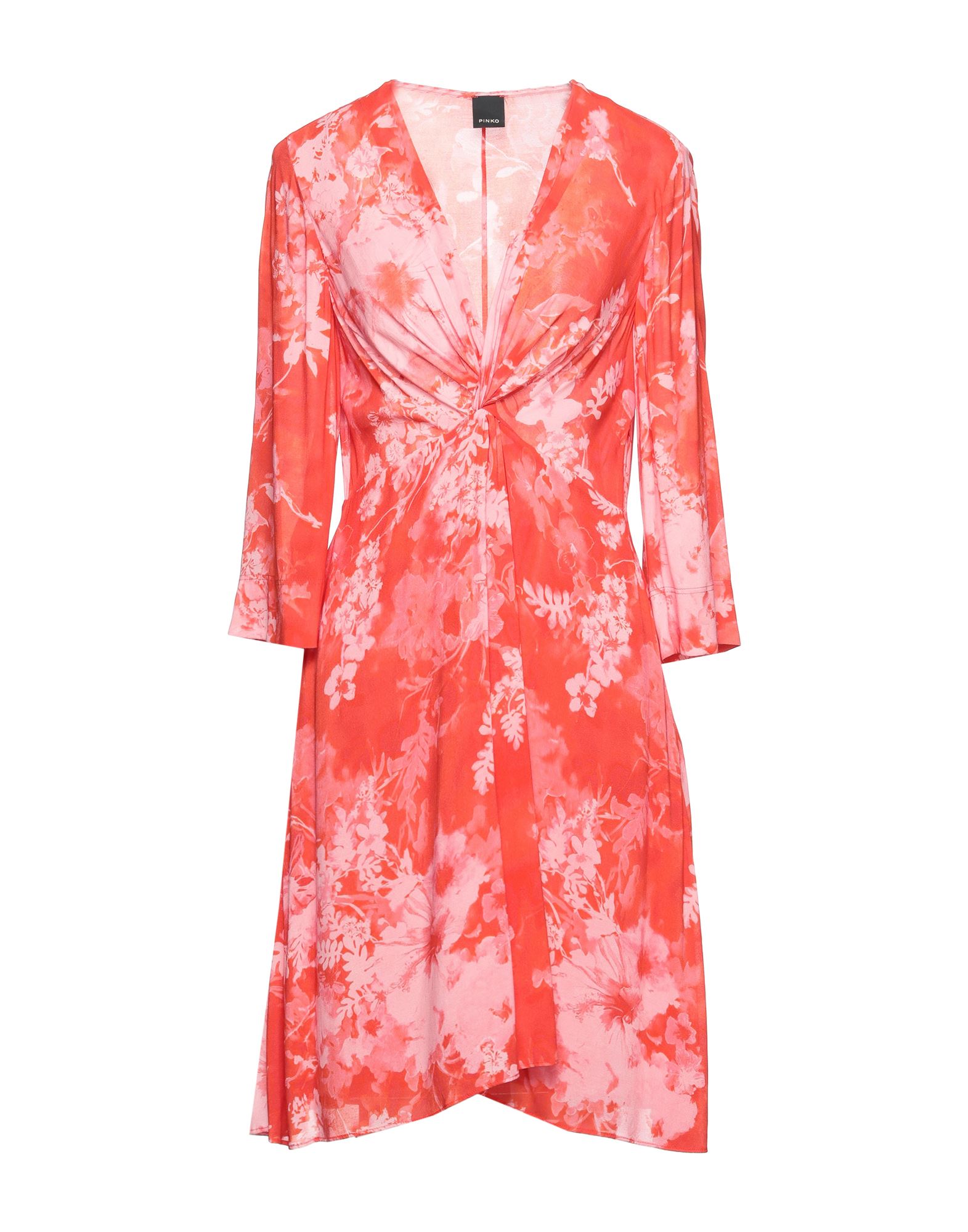 크레이프, 장식 부착 없음, 플로럴 모티브, v 네크라인, 롱 슬리브, 포켓 없음, κλείσιμο με φερμουάρ, 부분적으로 안감 처리한 내부. 이미지