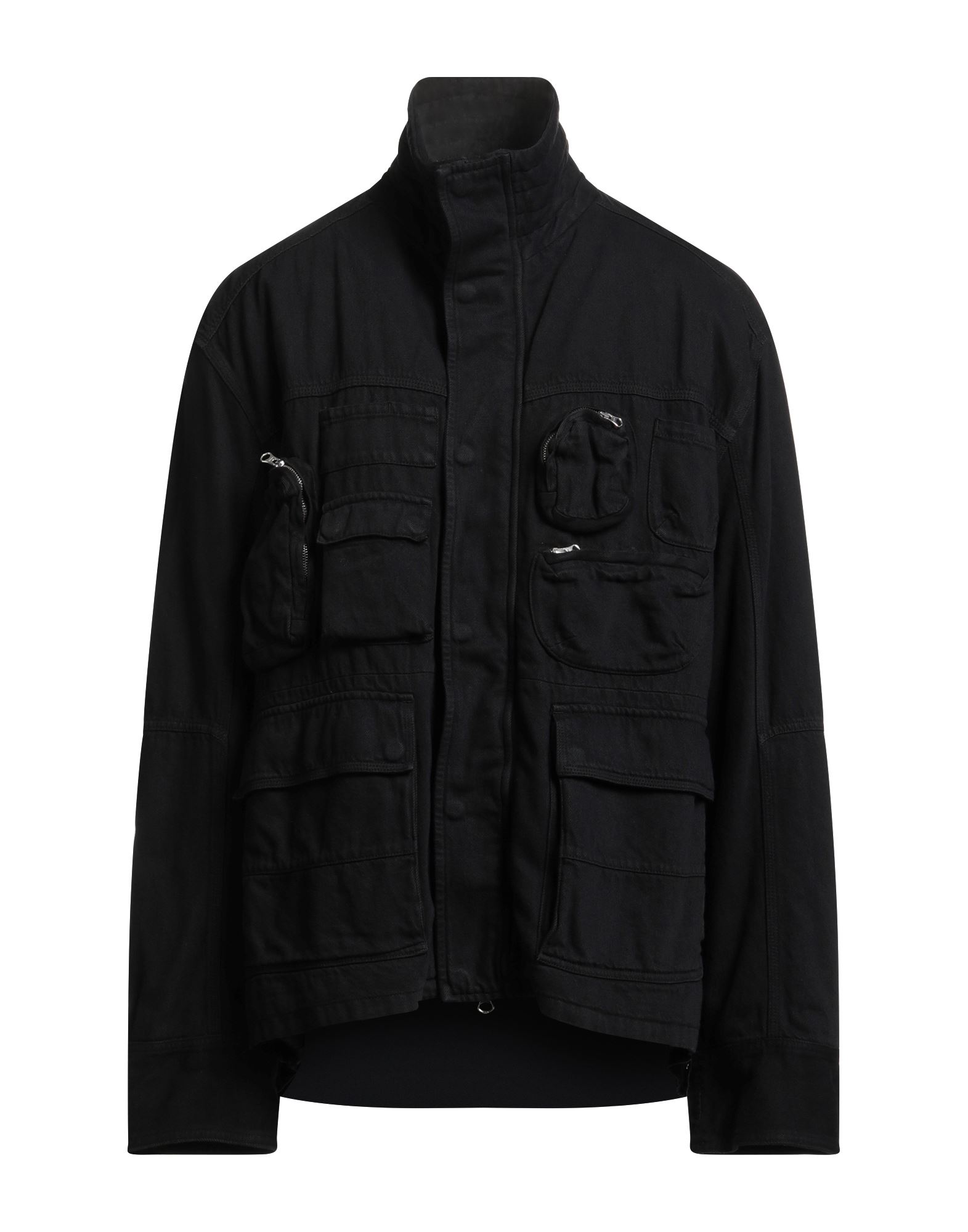 데님 자켓, 데님, 솔리드 컬러, 장식 부착 없음, 컬러 워싱, 터틀넥, 싱글브레스티드, 롱 슬리브, 합성 충전재, 지퍼 여밈, 스냅버튼 여밈, 멀티 포켓, 드라이클리닝, 표백 금지, 건조기 사용불가. 이미지