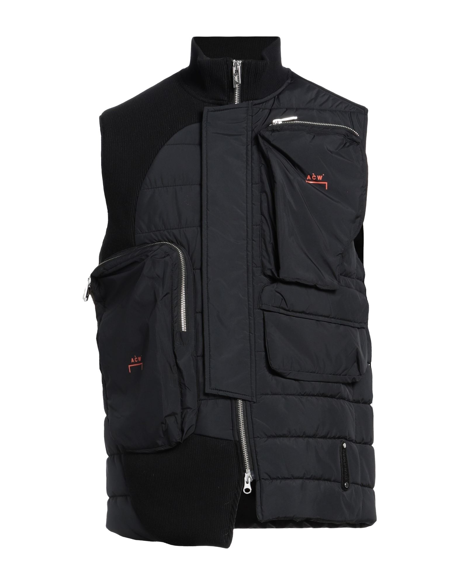 테크니컬 패브릭, 브랜드 로고, 솔리드 컬러, 터틀넥, 슬리브리스, 합성 충전재, 멀티 포켓, 세탁기로 세탁, 표백 금지, 건조기 사용불가. 이미지