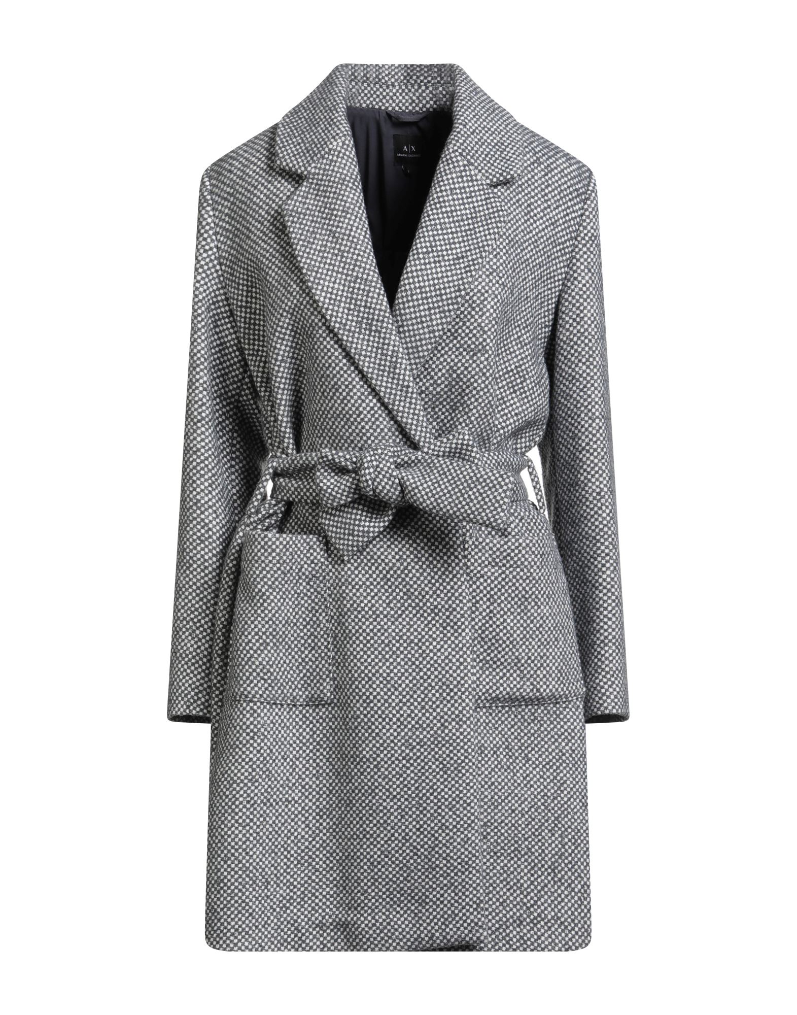 벨티드 코트, 트위드, 벨트, 브랜드 로고, 투톤 패턴, 라펠, 더블브레스티드, 롱 슬리브, 안감있음, 스냅버튼 여밈, 패치 포켓, 드라이클리닝, 표백 금지, 건조기 사용불가, 편안함과 우아함이 결합된 격식을 갖춘 세련된 포멀 오피스 룩. 이미지