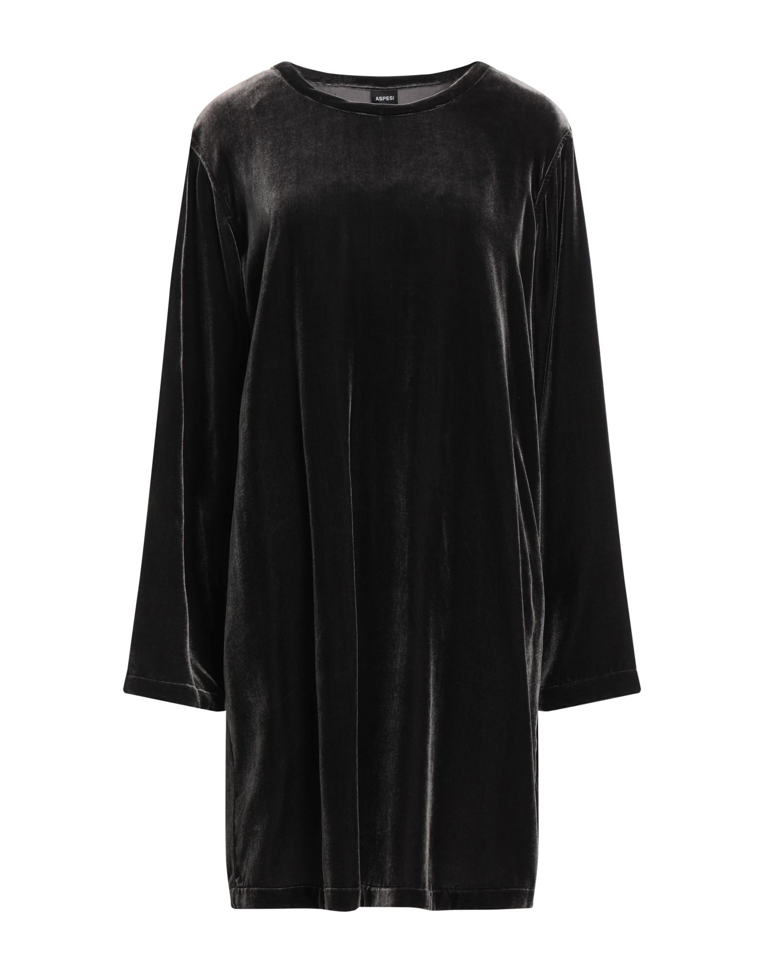 플레어 드레스, 벨벳, 솔리드 컬러, 장식 부착 없음, 크루넥, 롱 슬리브, 안감없음, 포켓 없음, 드라이클리닝, 표백 금지, 건조기 사용불가. 이미지