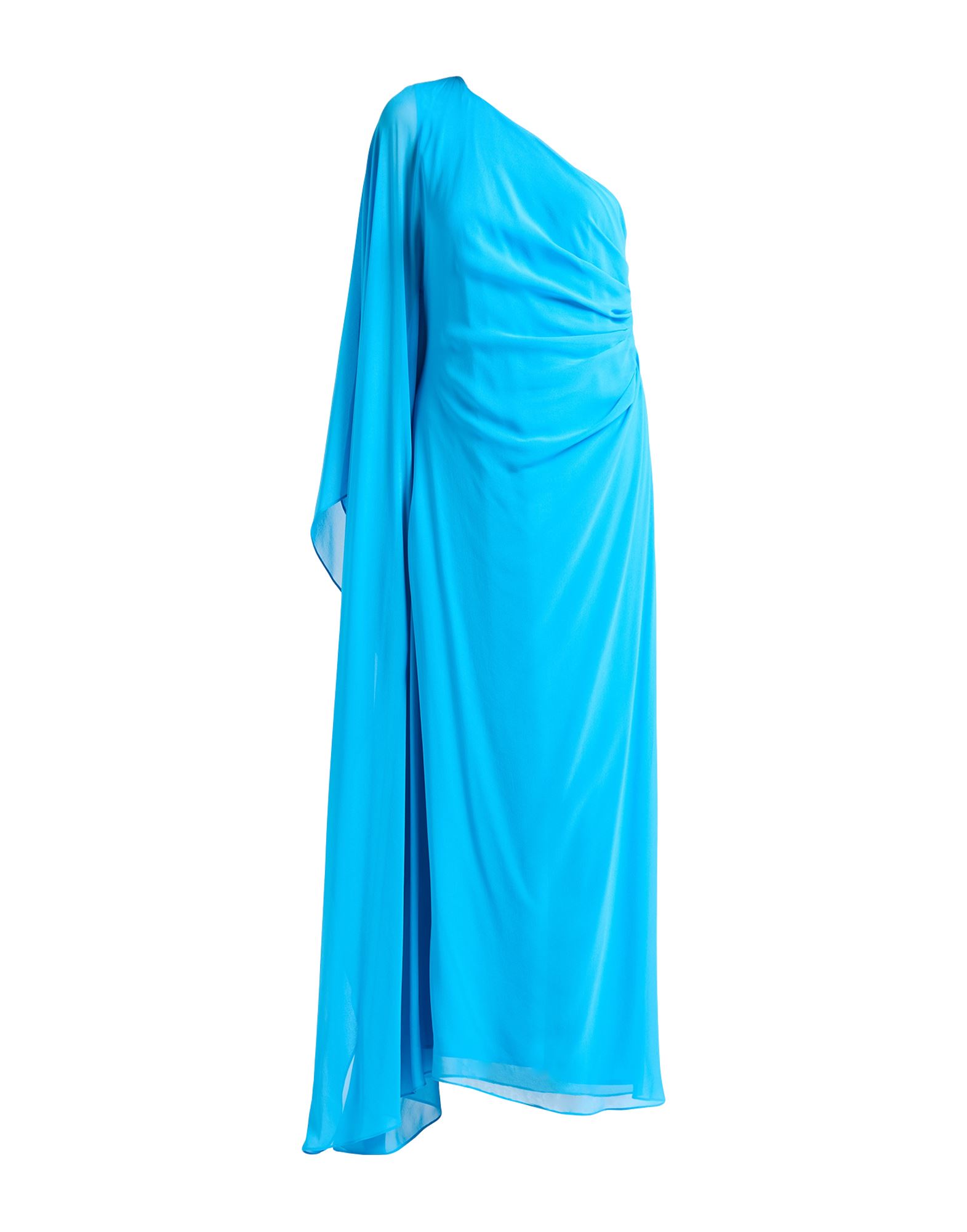 원숄더 드레스, 쉬폰, 솔리드 컬러, 장식 부착 없음, 안감있음, 포켓 없음, 손세탁 또는 드라이클리닝, 표백 금지, 건조기 사용불가. 이미지