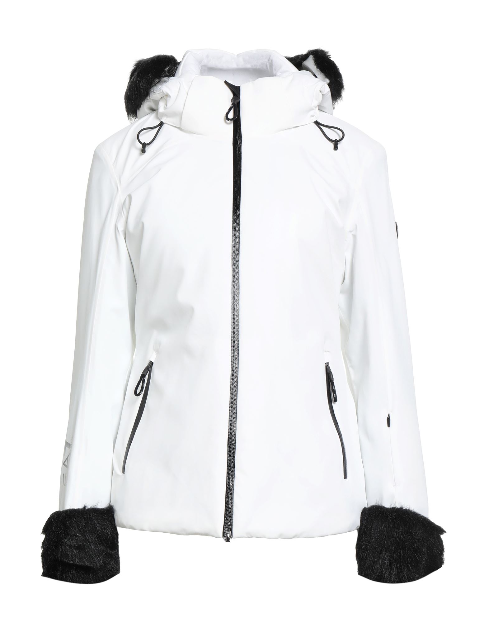 캐주얼 자켓, 테크니컬 패브릭, 발수 소재, 스트레치 패브릭, 브랜드 로고, 디테쳐블 디테일, 솔리드 컬러, 목 부분의 분리 가능한 후드, 롱 슬리브, 합성 충전재, 라이트 패딩, 지퍼 여밈, 지퍼 포켓, 세탁기로 세탁, 표백 금지, 건조기 사용불가, 다림질 금지. 이미지