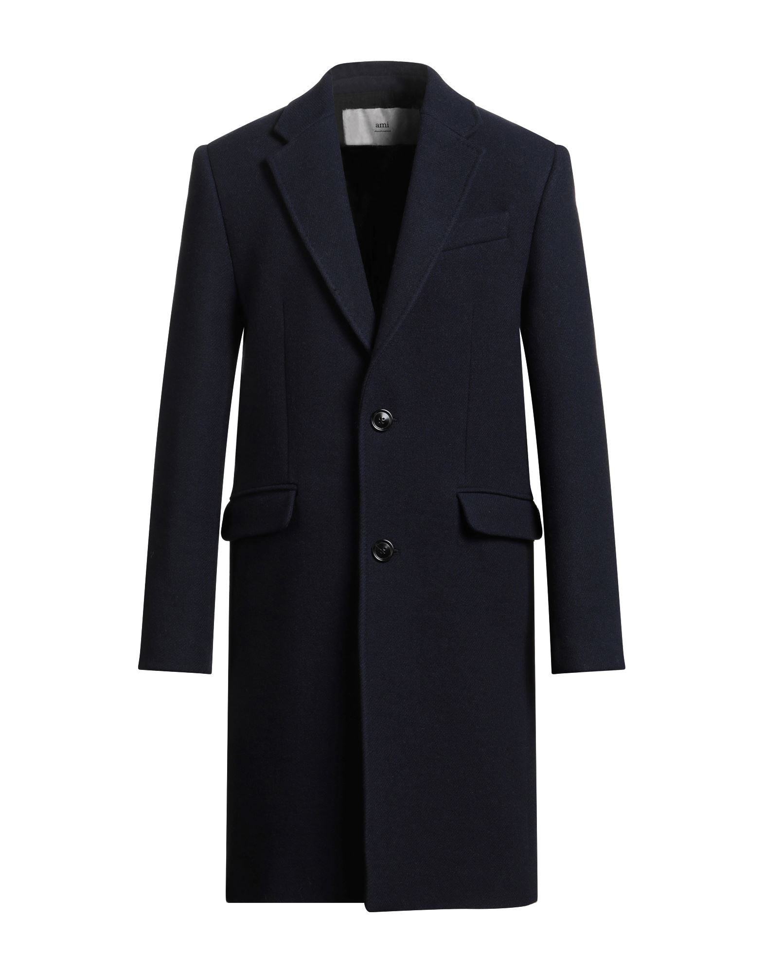 싱글 브레스티드 코트, 플란넬, 솔리드 컬러, 장식 부착 없음, 라펠, 롱 슬리브, 안감있음, 버튼 여밈, 포켓 1개, 플랩 포켓, 드라이클리닝, 표백 금지, 건조기 사용불가. 이미지