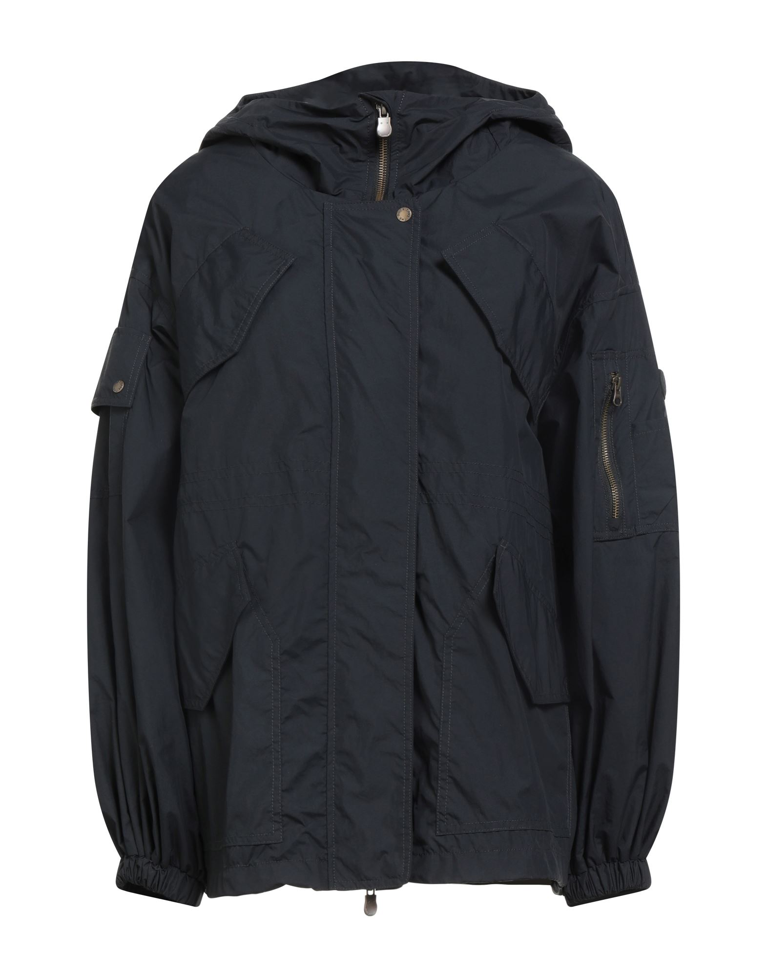 윈드브레이커, 테크니컬 패브릭, 브랜드 로고, 솔리드 컬러, 후드, 롱 슬리브, 안감있음, 지퍼 여밈, 멀티 포켓, 세탁기로 세탁, 표백 금지, 건조기 사용불가. 이미지