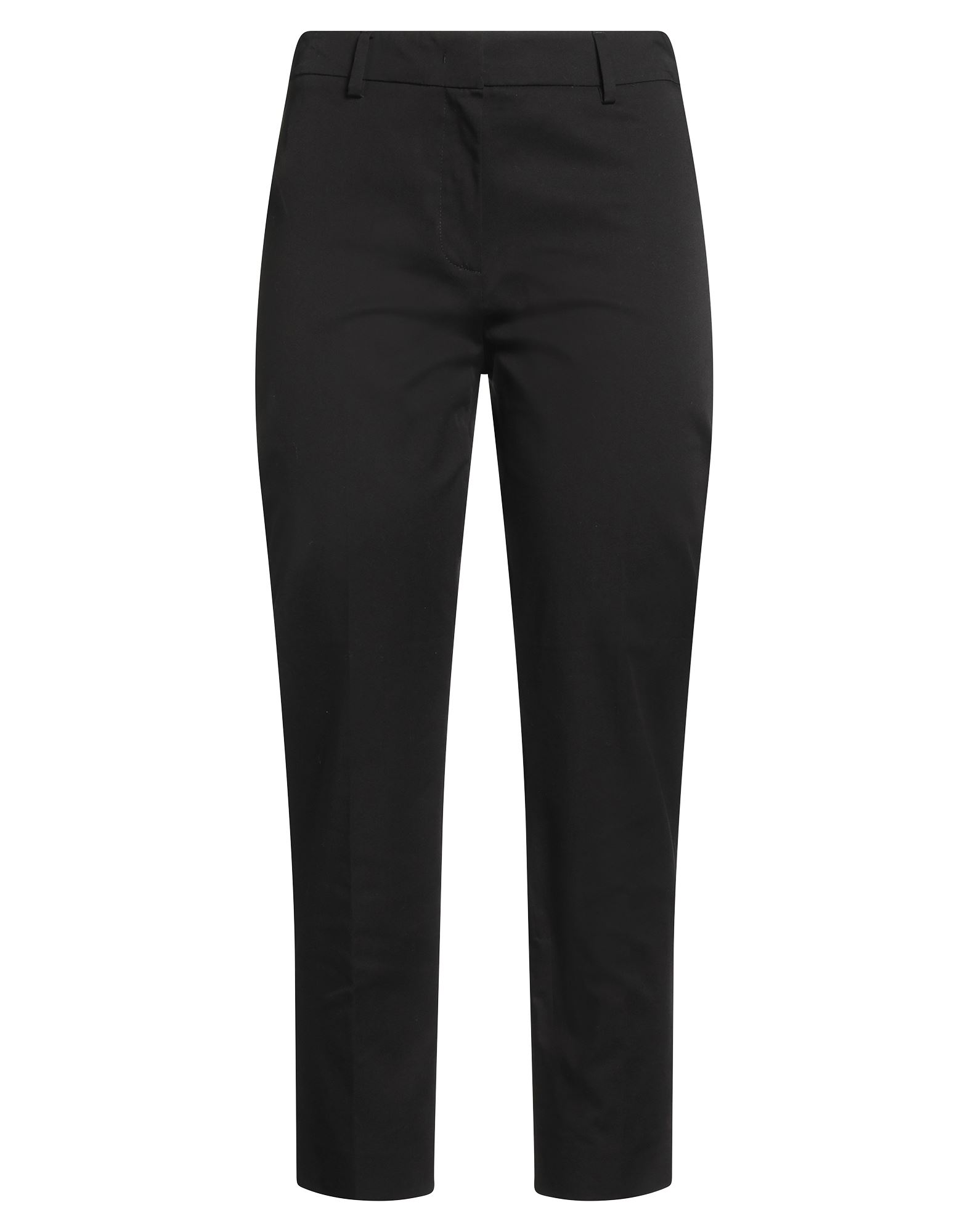 테이퍼드 팬츠, 트윌, 스트레치 패브릭, 솔리드 컬러, 장식 부착 없음, 하이 웨이스트, 벨트 루프, 레귤러 핏, 지퍼 여밈, 후크 여밈, 슬릿 포켓, 웰트 포켓, 세탁기 세탁 또는 드라이클리닝, 표백 금지, 건조기 사용불가, 편안함과 우아함이 결합된 격식을 갖춘 세련된 포멀 오피스 룩. 이미지