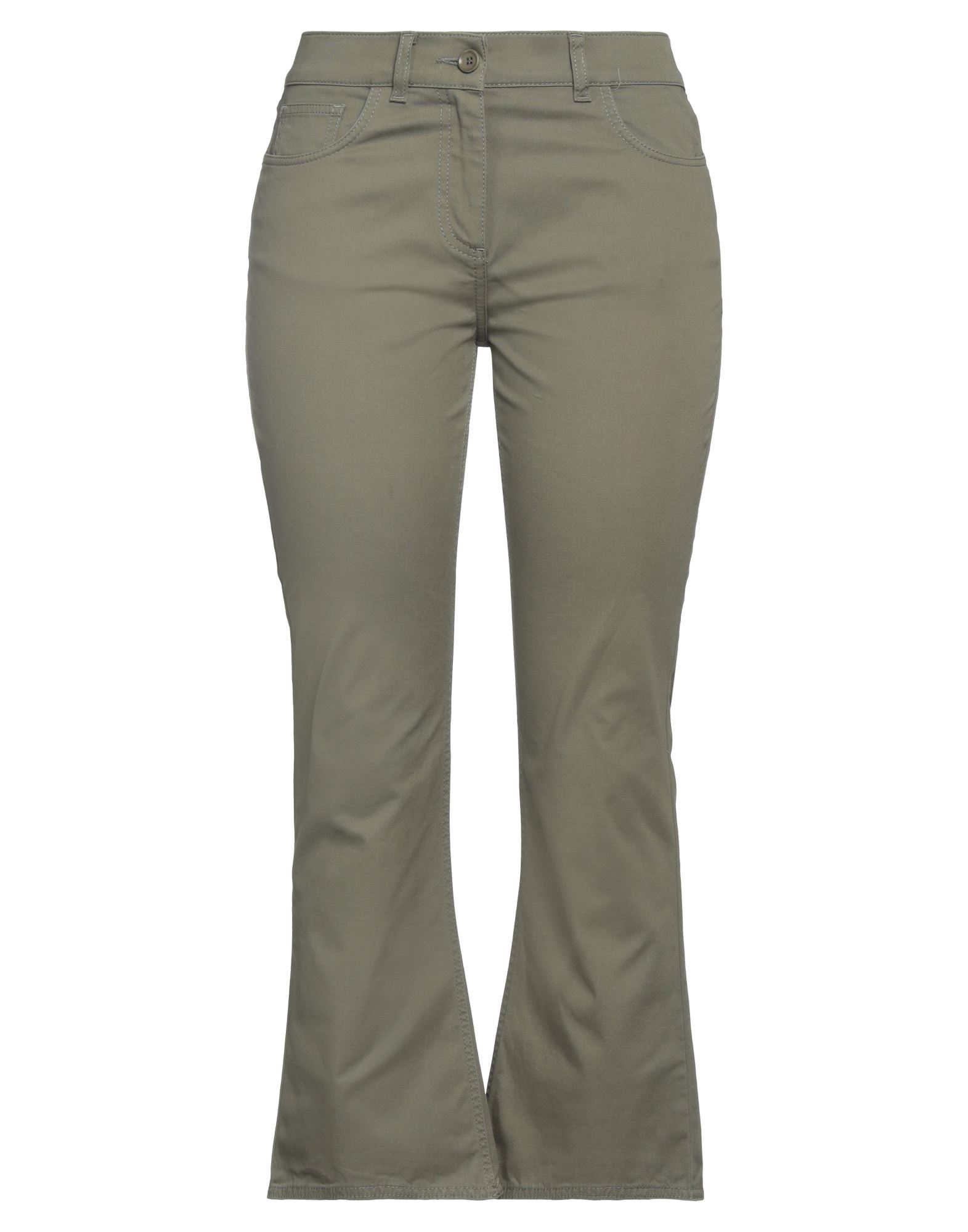 개버딘, 장식 부착 없음, 솔리드 컬러, 노멀 웨이스트, 플레어 레그 스타일, 레귤러 핏, 1 버튼, 지퍼 클로저, 포켓 5개, 스트레치, 기타 바지. 이미지