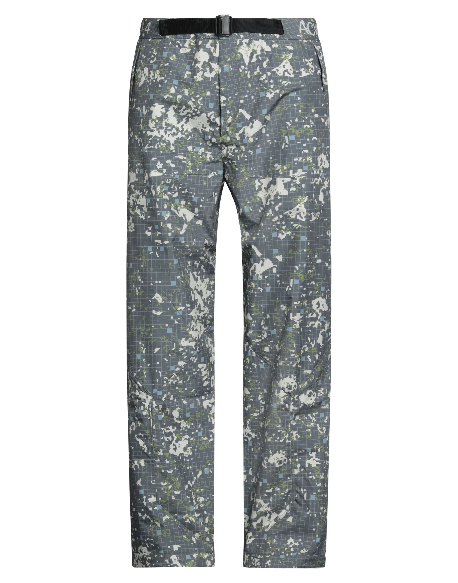 캐주얼 팬츠, 테크니컬 패브릭, 멀티컬러 패턴, 브랜드 로고, 하이 웨이스트, 스트레이트 레그, 레귤러 핏, 안감있음, 지퍼 여밈, 버튼 여밈, 드로스트링 헴라인, 멀티 포켓, 세탁기로 세탁, 표백 금지, 건조기 사용불가. 이미지