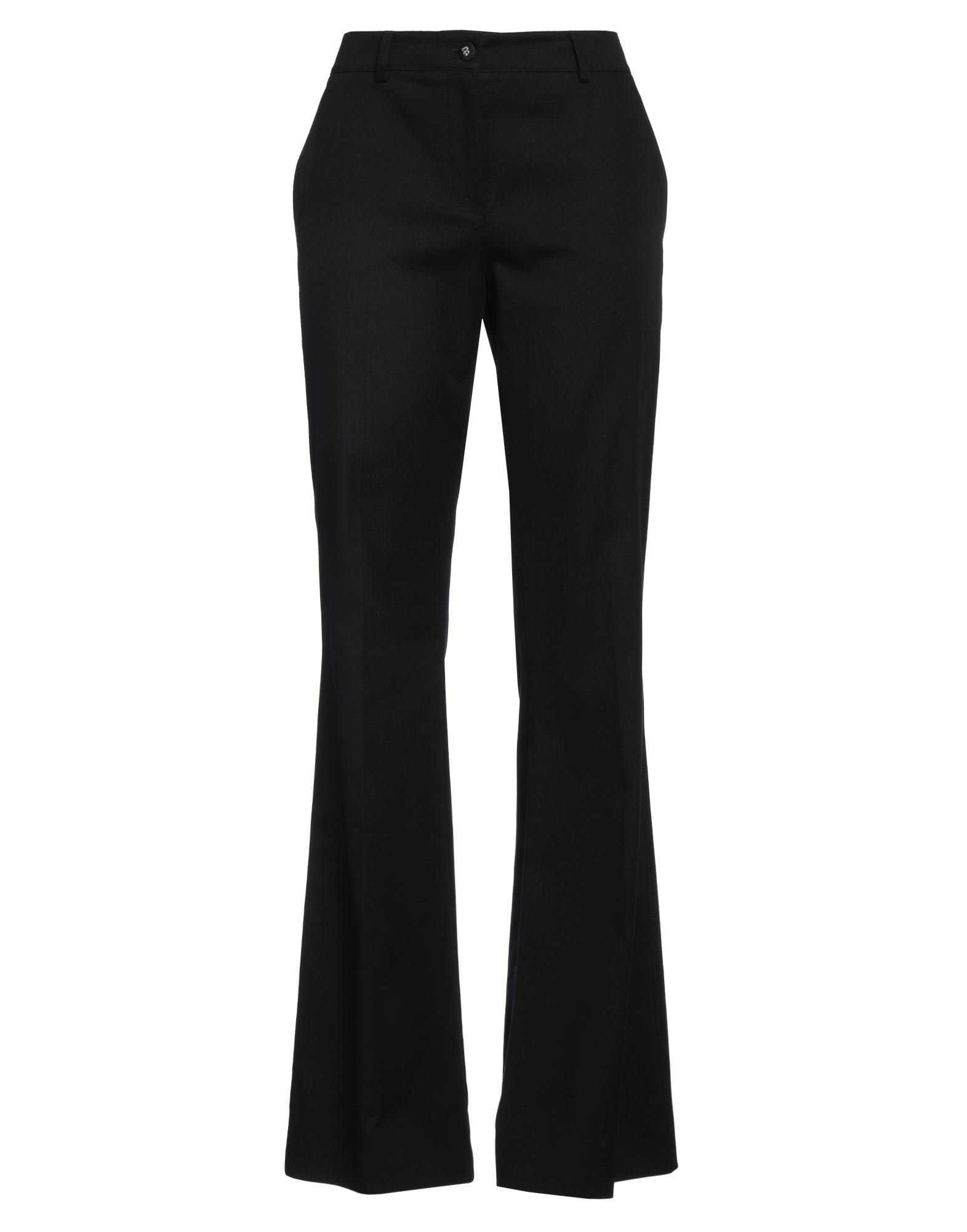 플레어 팬츠, 개버딘, 솔리드 컬러, 장식 부착 없음, 노멀 웨이스트, 레귤러 핏, 지퍼 여밈, 1 버튼, 멀티 포켓, 드라이클리닝, 표백 금지, 건조기 사용불가. 이미지