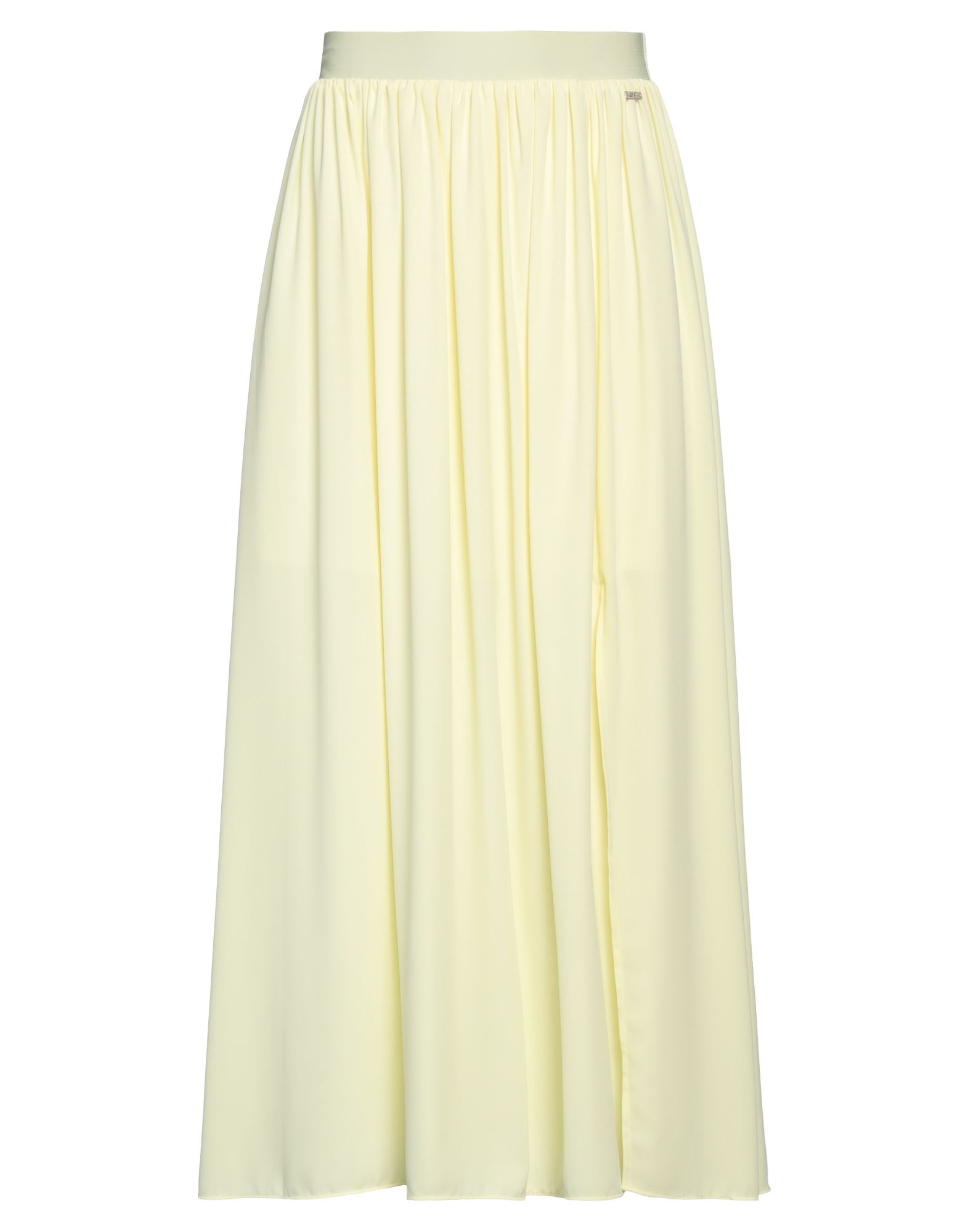 플레어 스커트, 우븐, 브랜드 로고, 솔리드 컬러, 엘라스틱 웨이스트라인, 부분적으로 안감 처리한 내부, 포켓 없음, 세탁기로 세탁, 표백 금지, 건조기 사용불가. 이미지