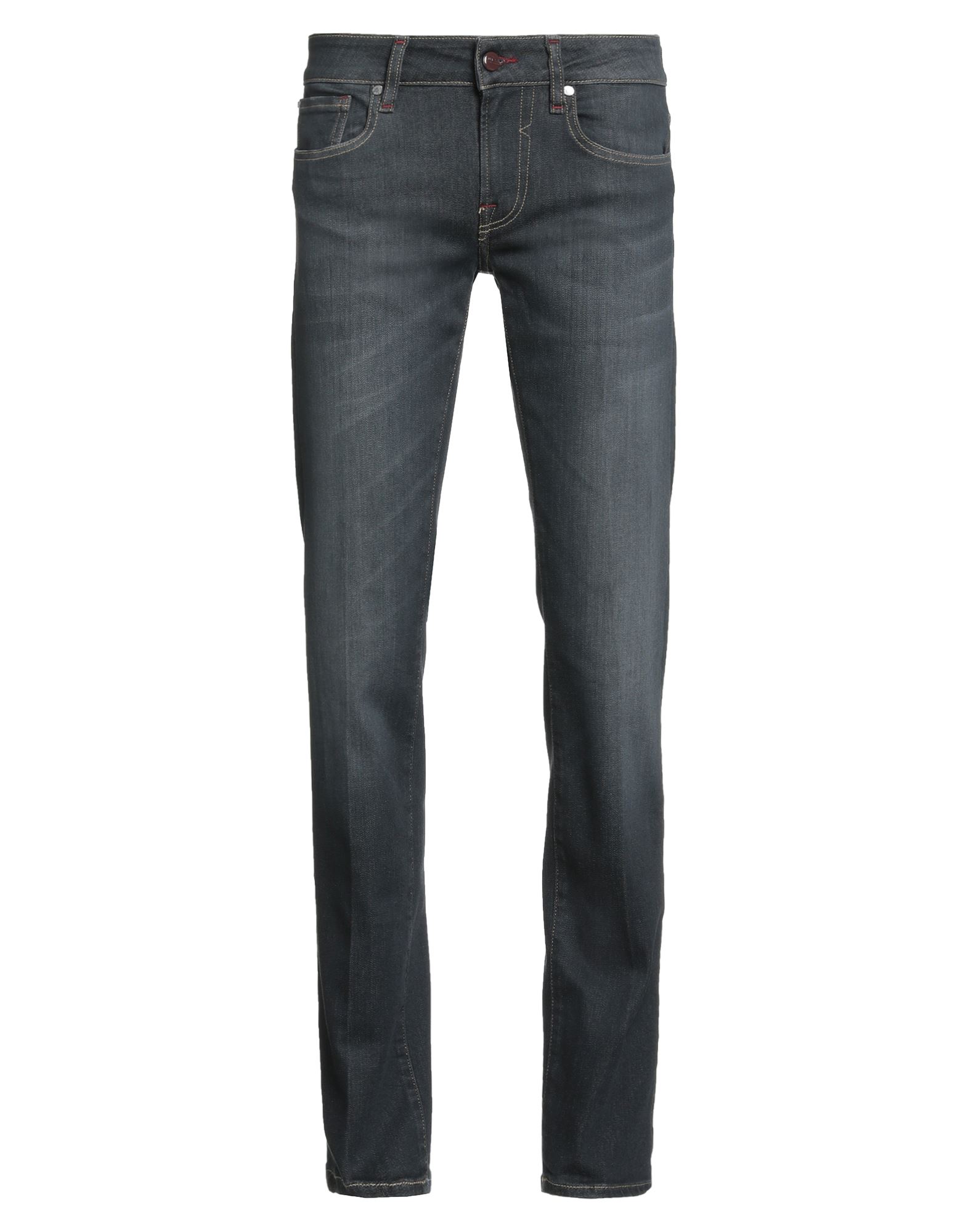 스키니 진, 데님, 스트레치 패브릭, 솔리드 컬러, 브랜드 로고, 다크 워싱, 로우 웨이스트, 레귤러 핏, 버튼 여밈, 지퍼 여밈, 포켓 5개, 세탁기로 세탁, 표백 금지, 건조기 사용불가, 크롭트. 이미지