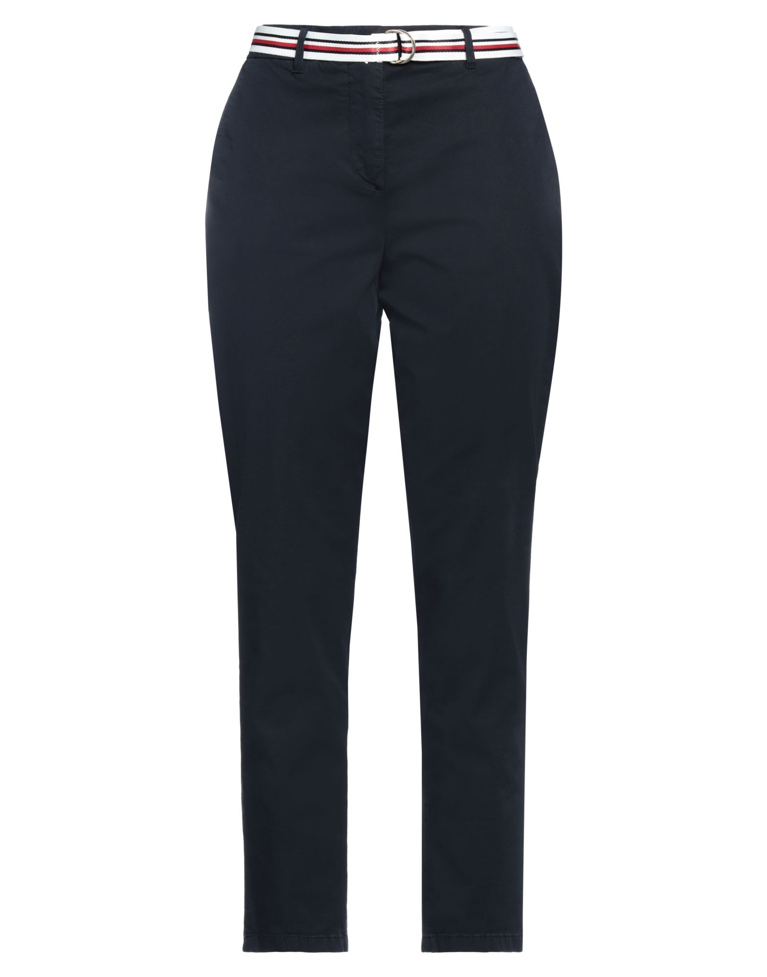 테이퍼드 팬츠, 우븐, 솔리드 컬러, 벨트, 브랜드 로고, 하이 웨이스트, 스키니, 지퍼 여밈, 멀티 포켓, 스트레치. 이미지