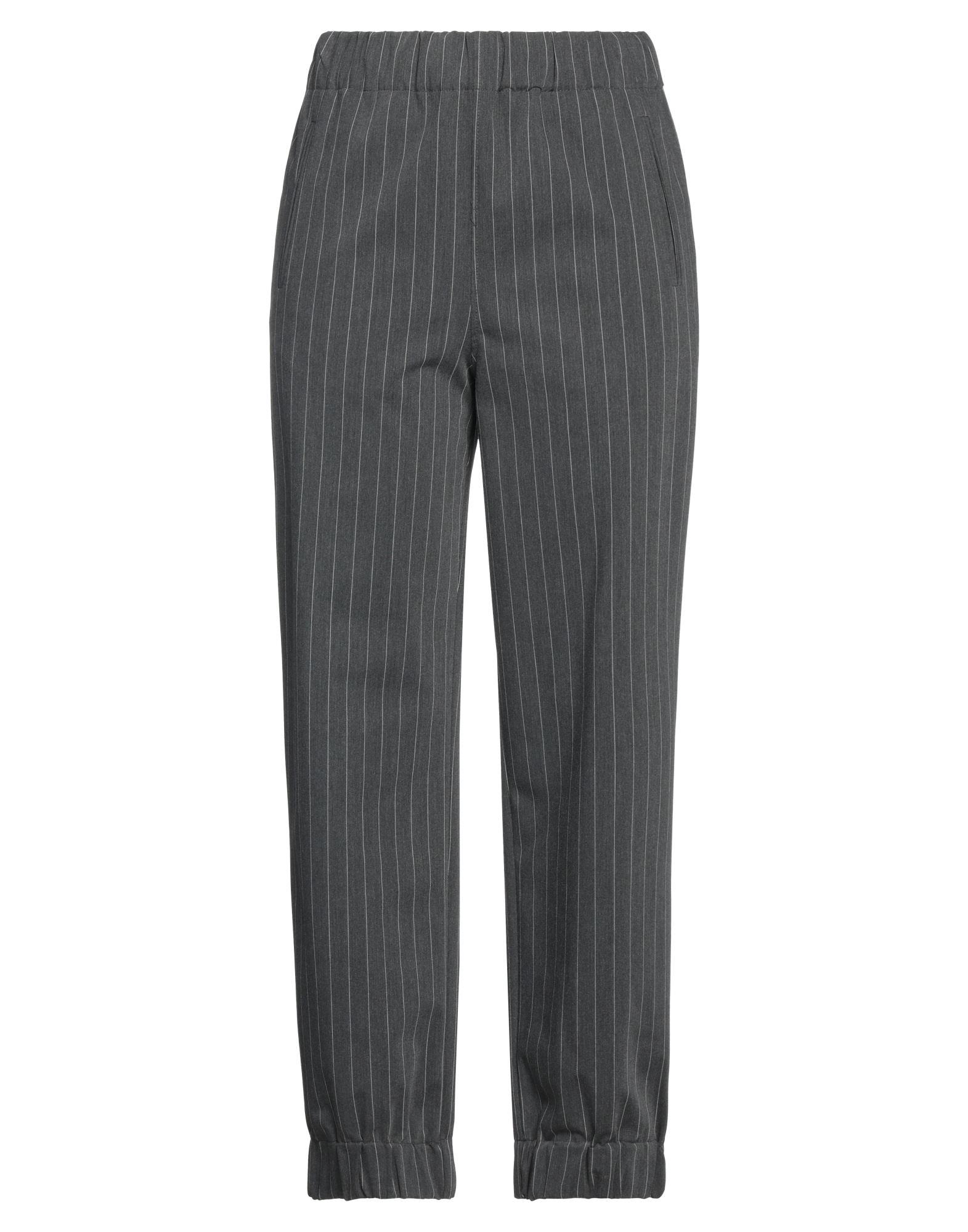 우븐, 장식 부착 없음, 핀스트라이프, 하이 웨이스트, 엘라스틱 웨이스트라인, 테이퍼드 레그, 레귤러 핏, 멀티 포켓, 스트레치, 기타 바지. 이미지