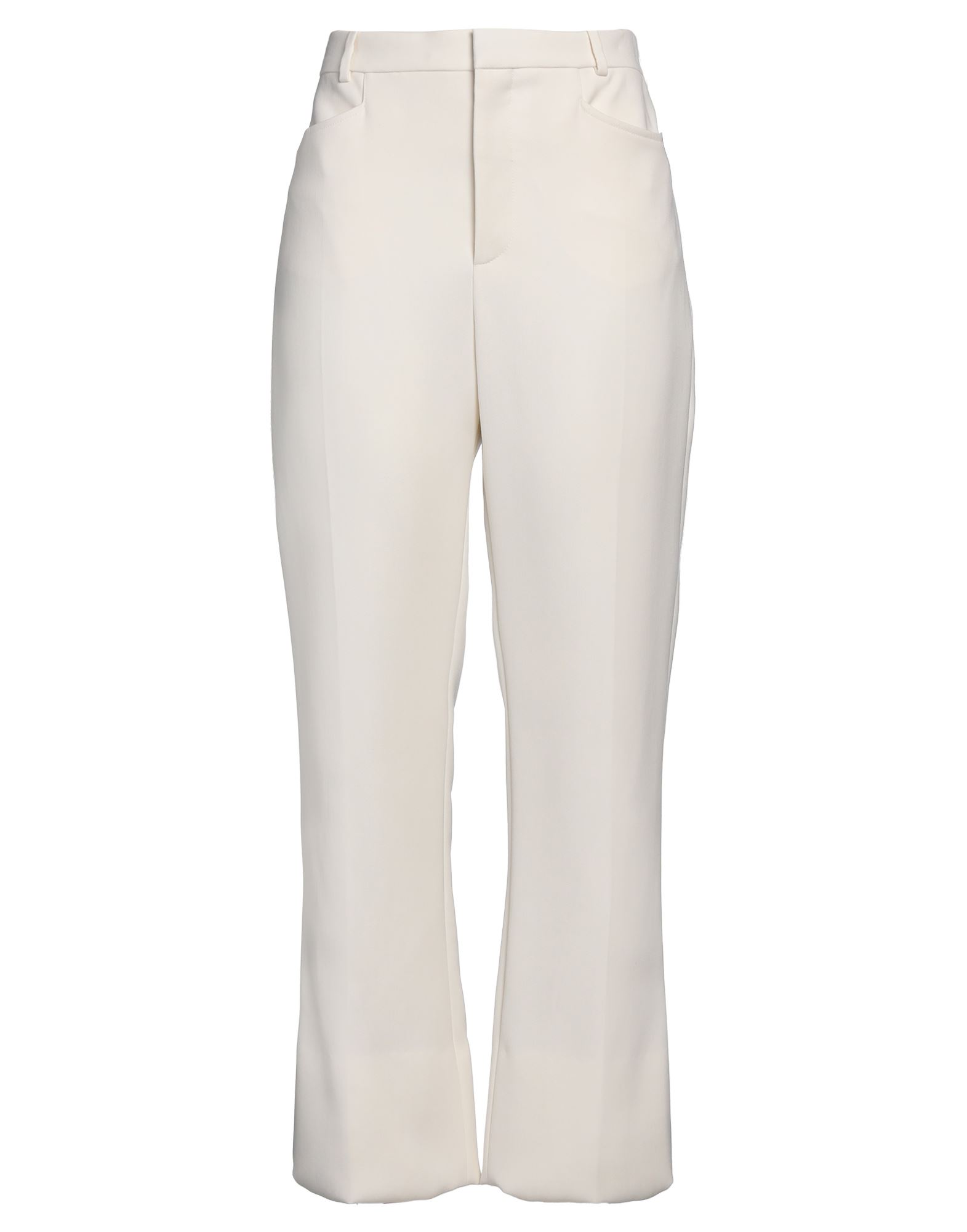 부츠컷 팬츠, 울 보일, 장식 부착 없음, 솔리드 컬러, 하이 웨이스트, 레귤러 핏, 지퍼 여밈, 후크 여밈, 멀티 포켓, 드라이클리닝, 표백 금지, 건조기 사용불가, 이 브랜드는 사이즈가 크게 나옵니다. 이미지