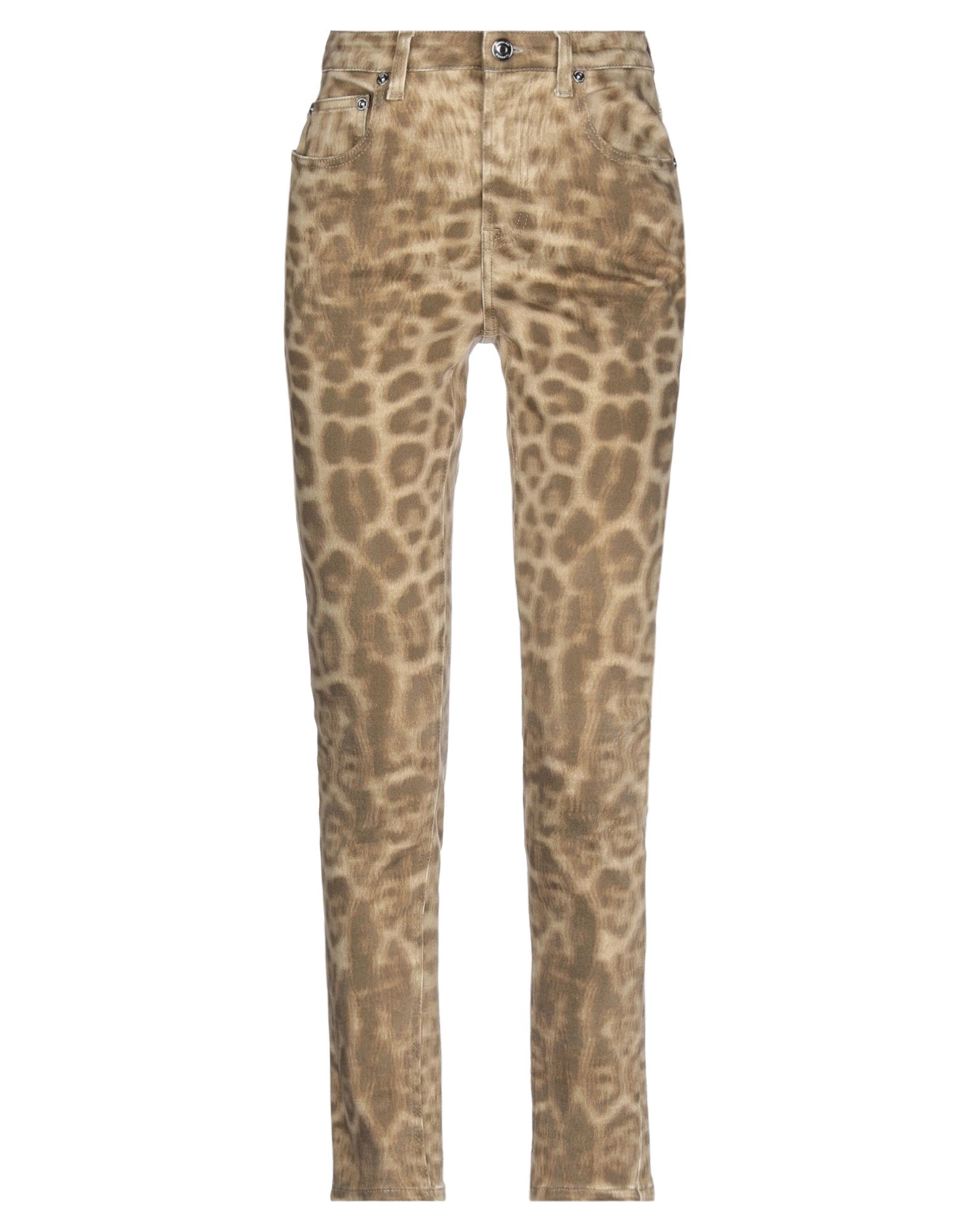 스트레이트 레그 진, 데님, 레오파드 패턴, 브랜드 로고, 컬러 워싱, 레귤러 핏, 멀티 포켓, 스트레치, 동물성 비섬유 자재 함유. 이미지