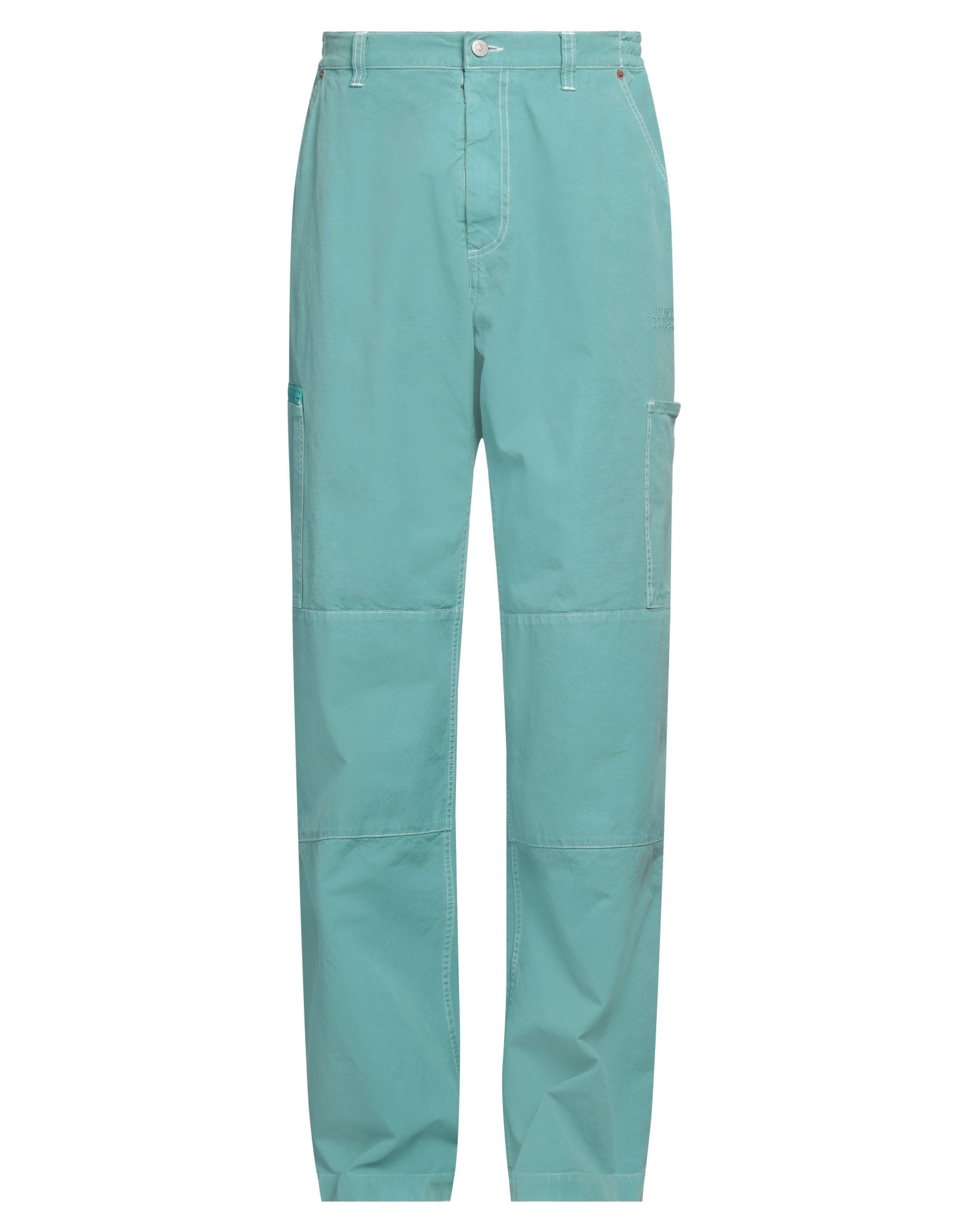 카고 팬츠, 우븐, 자수 로고 장식, 솔리드 컬러, 하이 웨이스트, 레귤러 핏, 지퍼 여밈, 멀티 포켓, 세탁기 세탁 또는 드라이클리닝, 표백 금지, 건조기 사용불가. 이미지