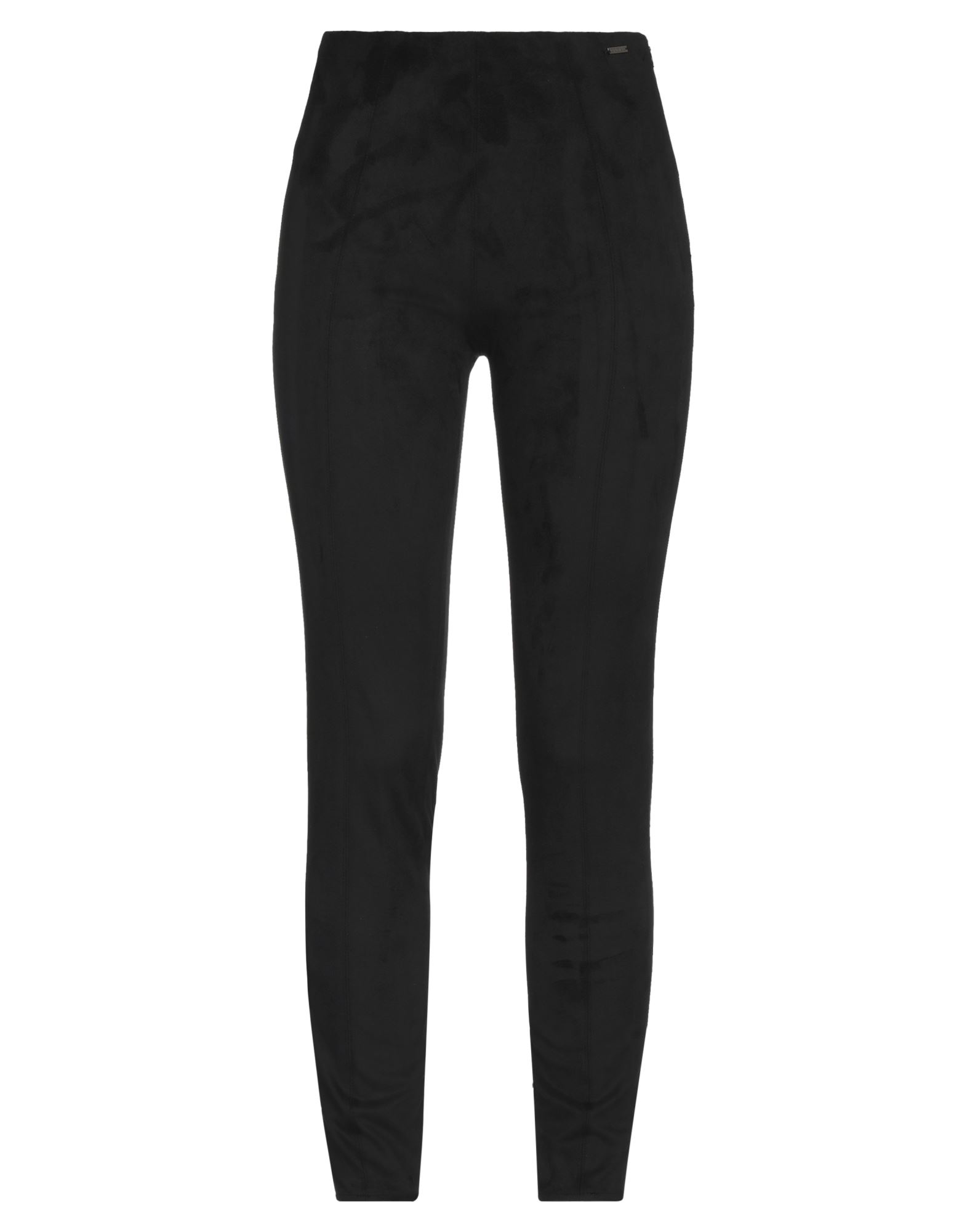 스키니 팬츠, 스웨이드 효과 패브릭, 스트레치 패브릭, 솔리드 컬러, 브랜드 로고, 하이 웨이스트, 스키니, 지퍼 여밈, 포켓 없음, 손세탁, 표백 금지, 건조기 사용불가, 다림질 금지. 이미지