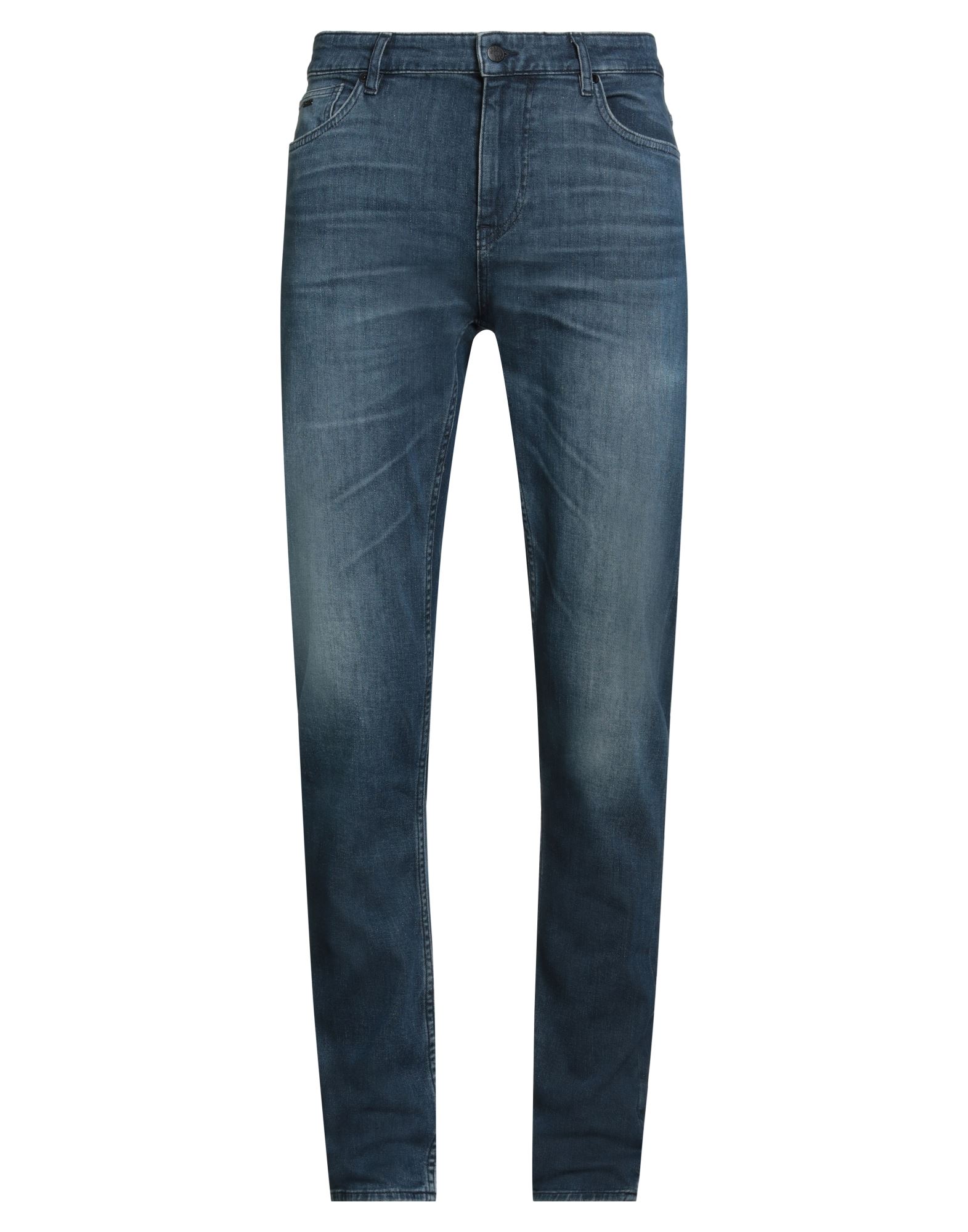 스키니 진, 데님, 바랜 효과, 스트레치 패브릭, 솔리드 컬러, 브랜드 로고, 가죽 인서트, 다크 워싱, 노멀 웨이스트, 스키니, 지퍼 여밈, 1 버튼, 포켓 5개, 세탁기로 세탁, 표백 금지, 건조기 사용불가, 동물성 비섬유 자재 함유. 이미지