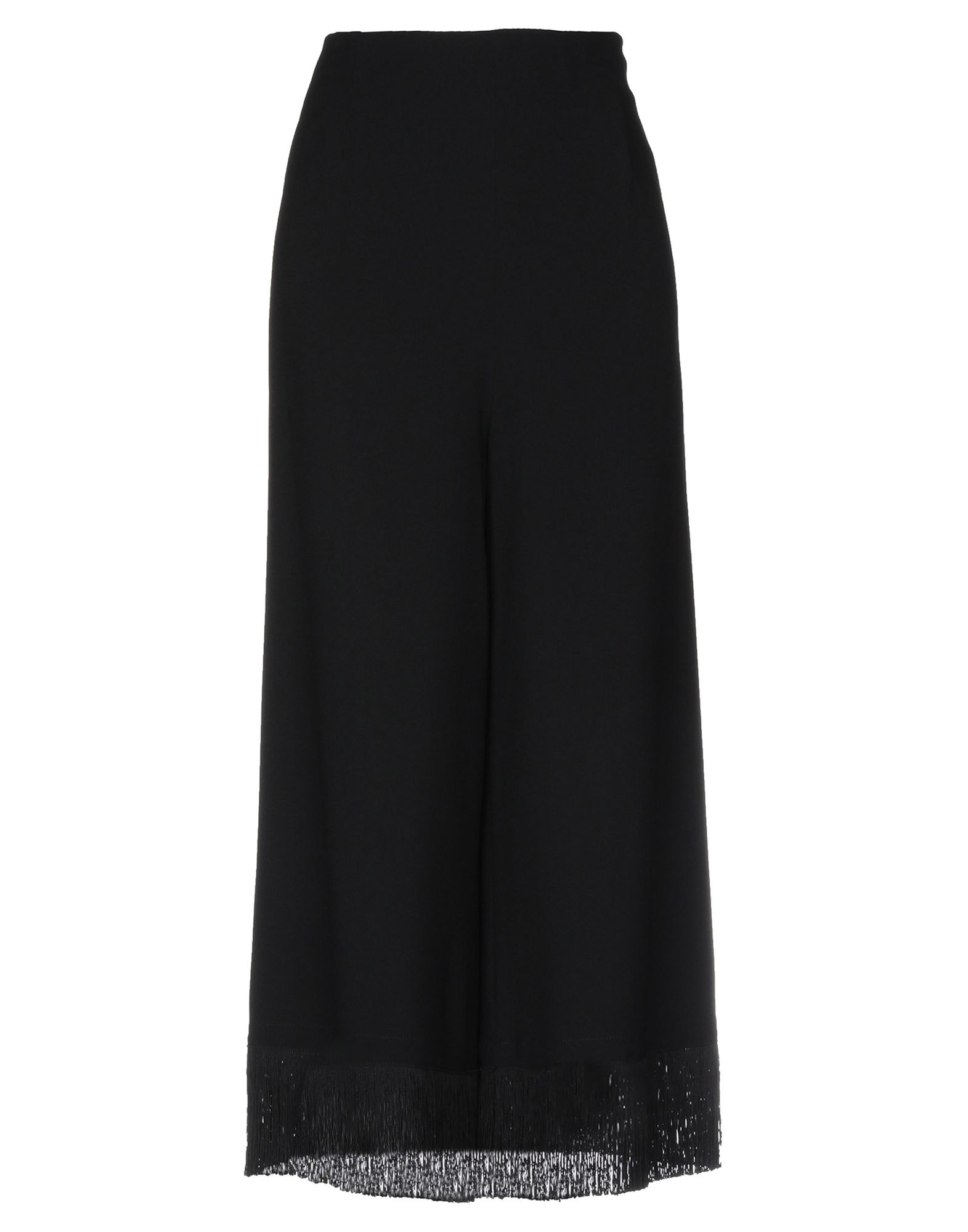 크레이프, 프린지, 솔리드 컬러, 하이 웨이스트, regular fit, 스트레이트 레그, 훅&아이, 지퍼여밈, 멀티 포켓. 이미지