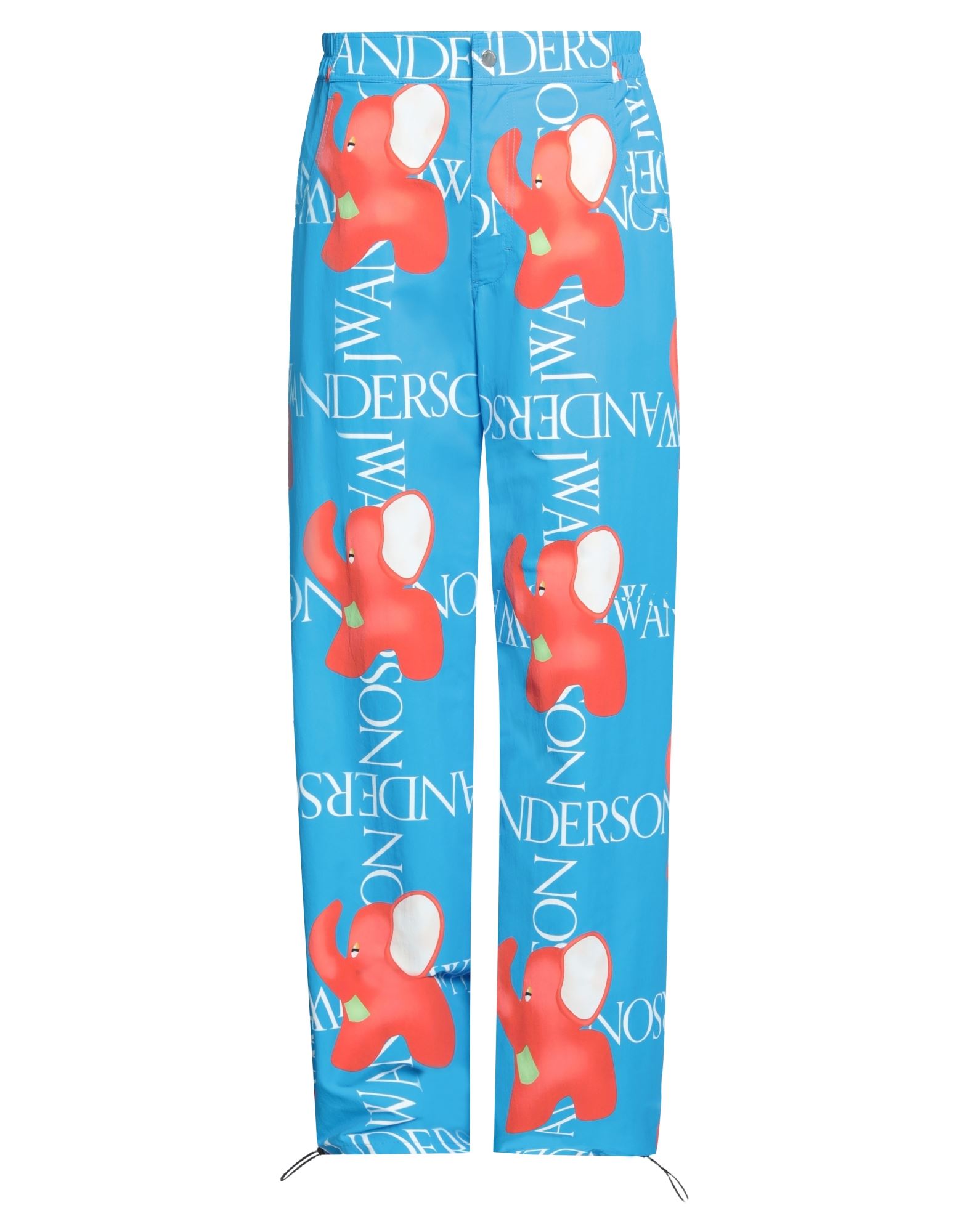 테크니컬 패브릭, 멀티컬러 패턴, 레귤러 핏, 브랜드 로고, 스트레이트 레그. 이미지