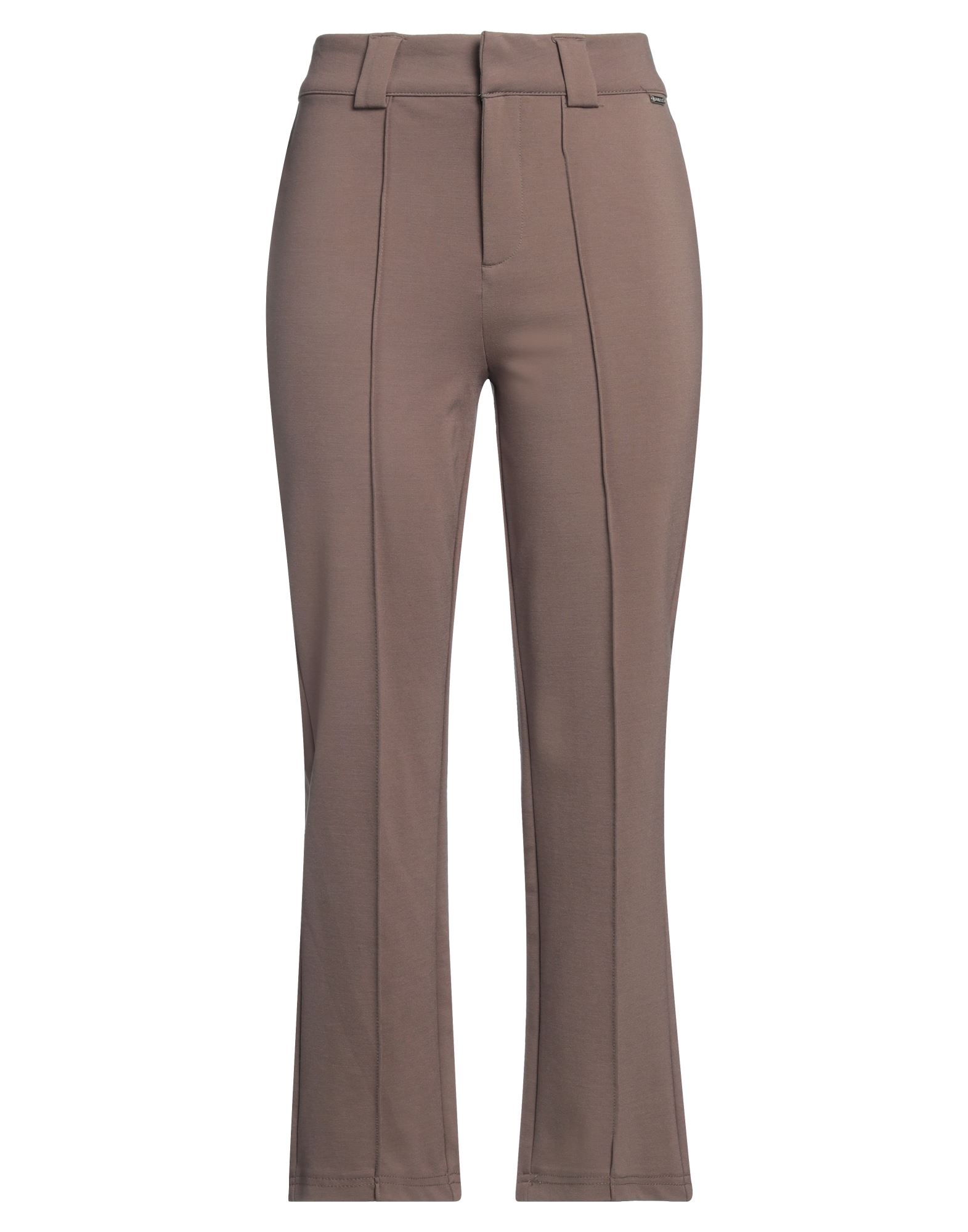 부츠컷 팬츠, 저지, 스트레치 패브릭, 솔리드 컬러, 브랜드 로고, 하이 웨이스트, 레귤러 핏, 지퍼 여밈, 후크 여밈, 멀티 포켓, 손세탁 또는 드라이클리닝, 표백 금지, 건조기 사용불가. 이미지