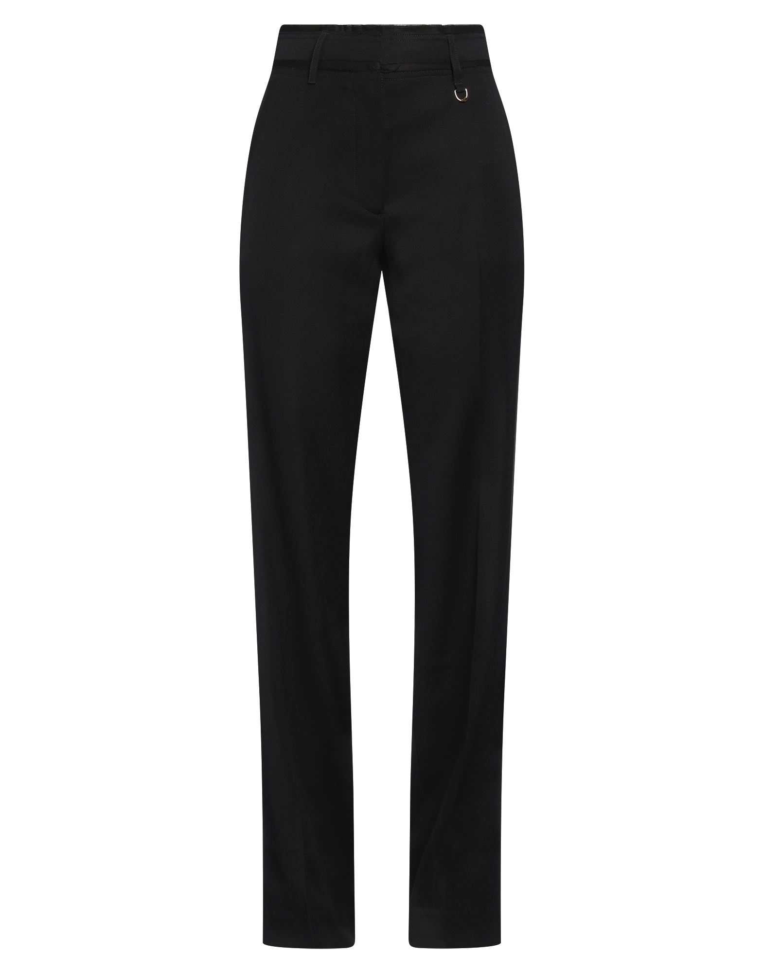 테이퍼드 팬츠, 울 보일, 오픈 백, 솔리드 컬러, 하이 웨이스트, 벨트 루프, 레귤러 핏, 지퍼 여밈, 후크 여밈, 멀티 포켓, 드라이클리닝, 표백 금지, 건조기 사용불가. 이미지